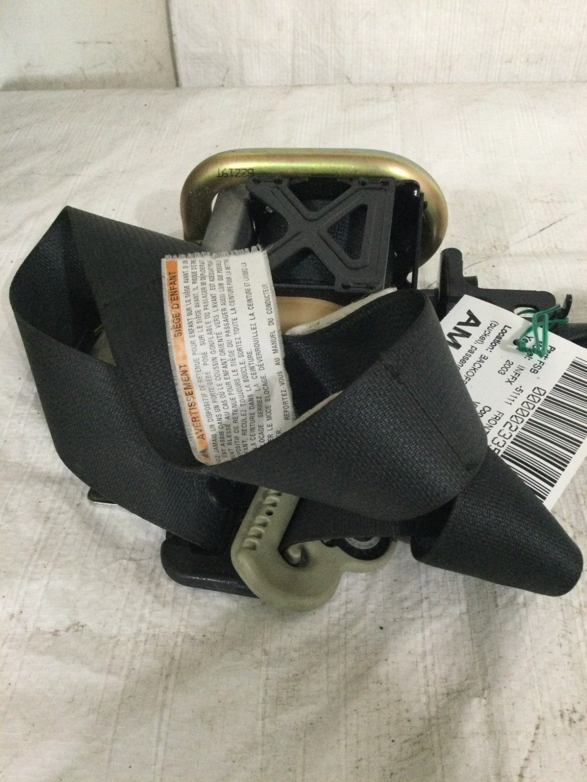 2003 Infiniti FX35 Front Right Passenger Seat Belt Retractor OEM