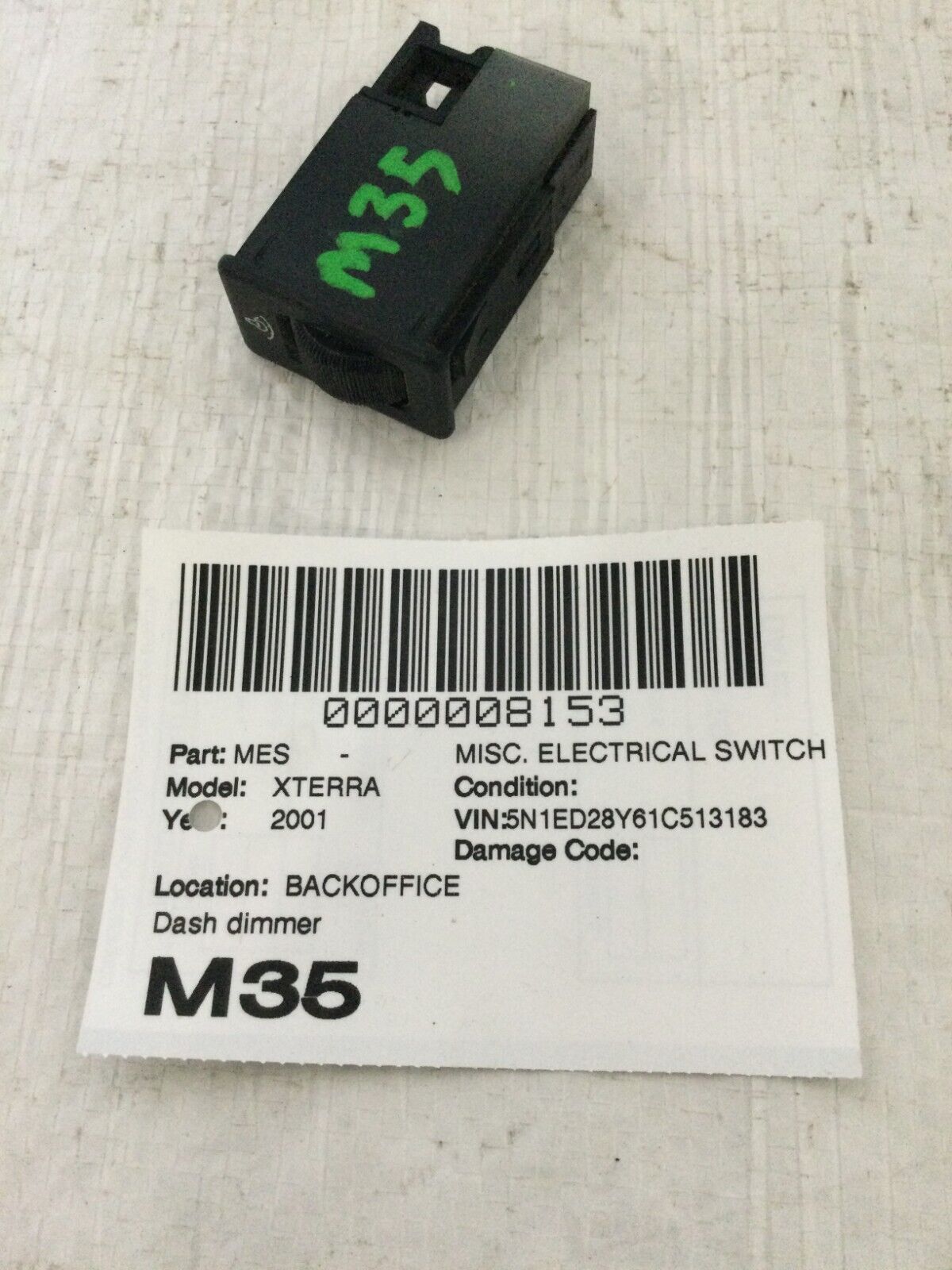 2001 Nissan Xterra Dash Dimmer Switch OEM