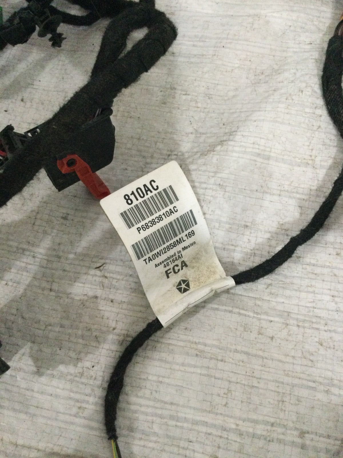 2019 Jeep Compass Instrument Panel Wiring OEM 68383810AC