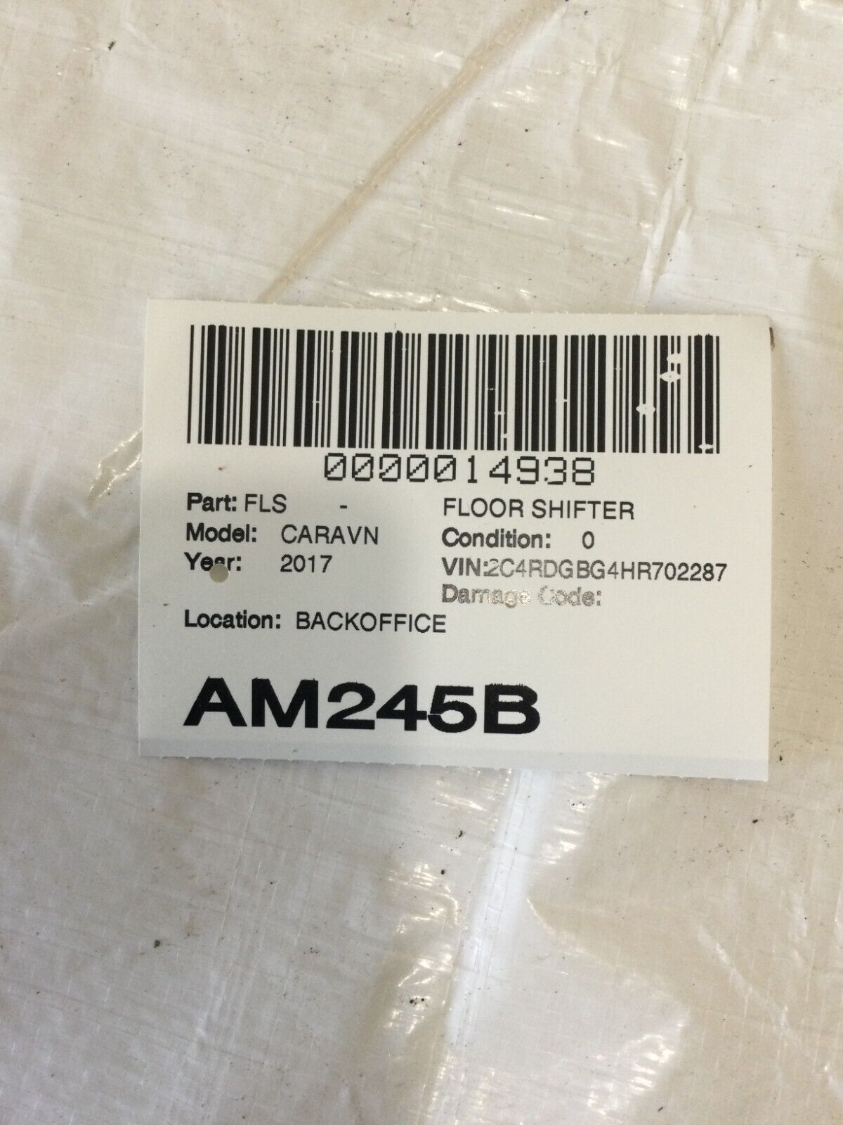 2017 Dodge Grand Caravan Floor Gear Shifter Assembly OEM