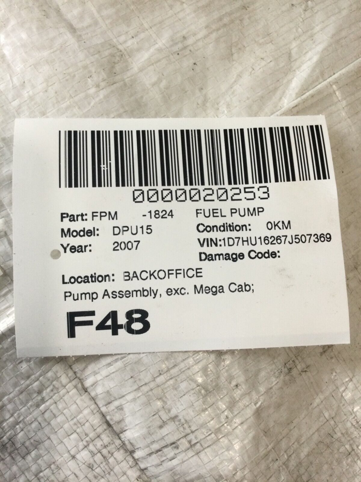 2007 Dodge Ram 1500 Fuel Pump Assembly OEM