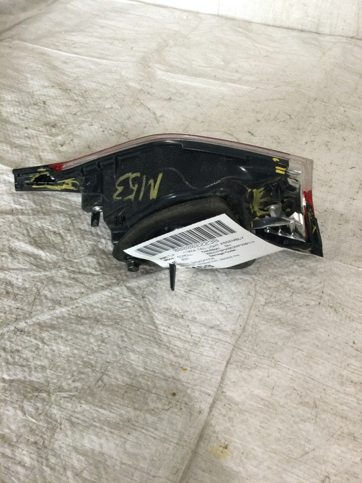 2021 Toyota Corolla Right Passenger Side Tail Light OEM MARKED DAMAGE