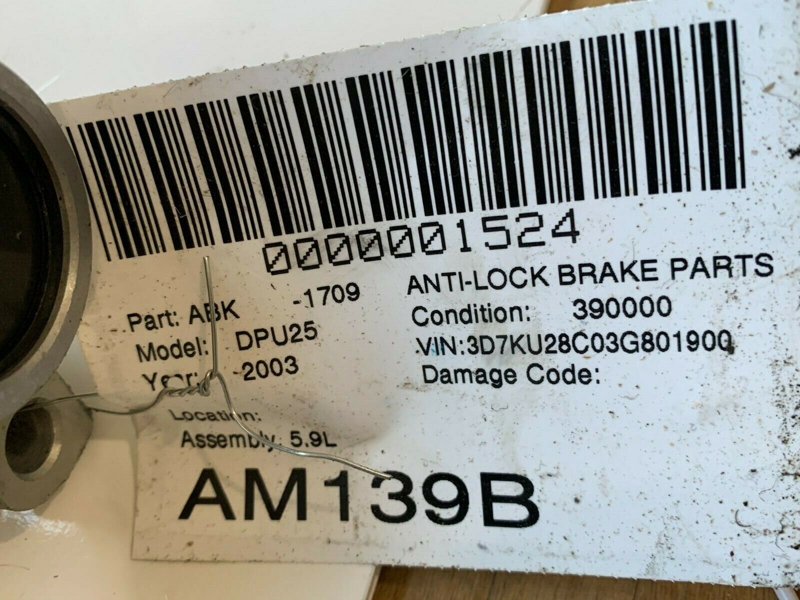 2003 Dodge Ram 2500 Power Steering Fluid Reservoir Tank OEM 5.9L