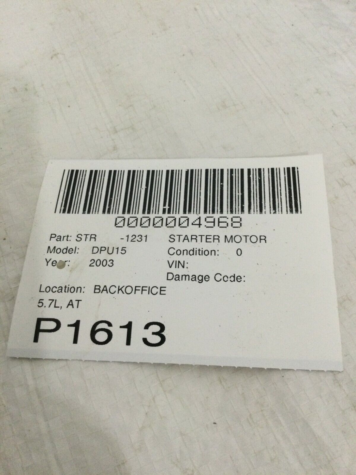 2003-2004 Dodge Ram 1500 Engine Starter Motor 56028715AD 5.7L OEM