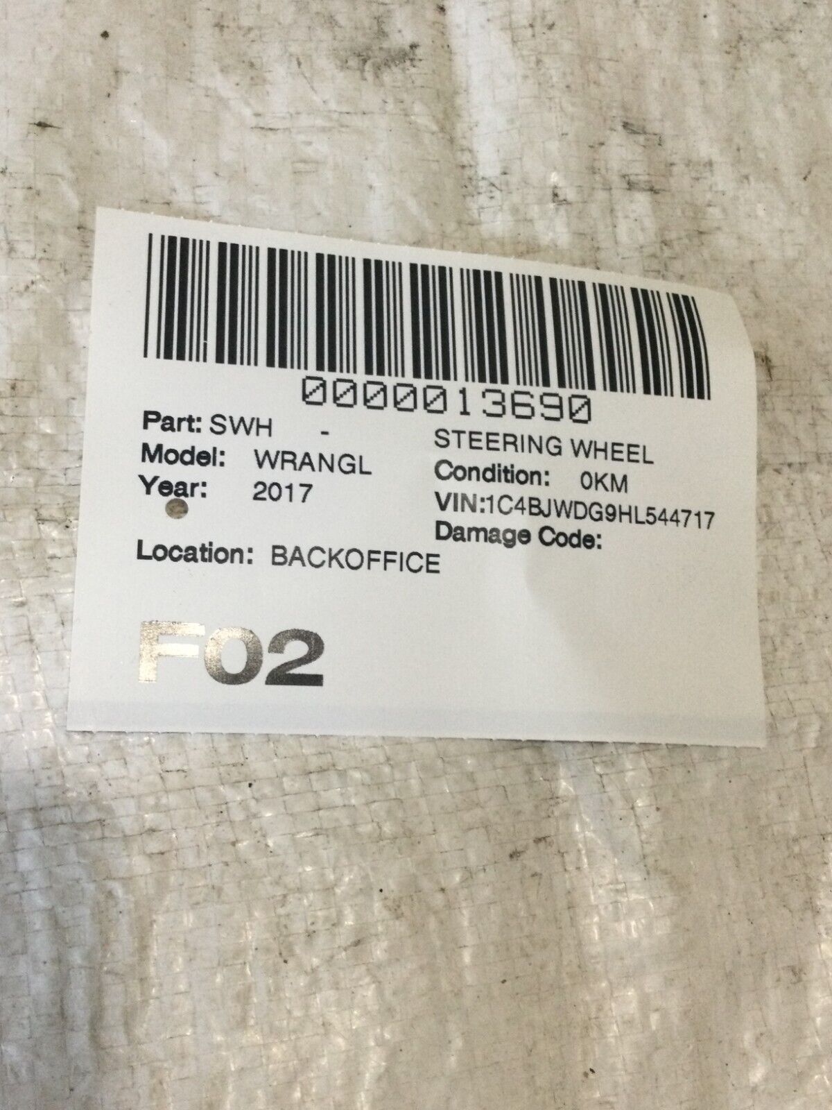 2017 Jeep Wrangler Strng Wheel OEM