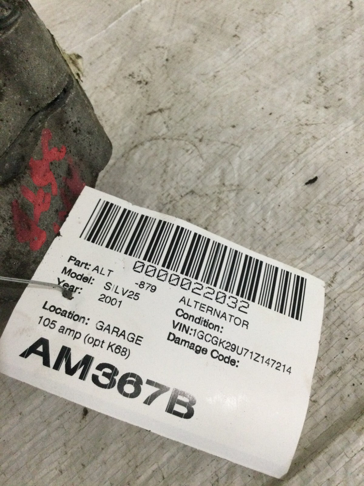 2001 Chevrolet Silverado 2500 Alternator OEM