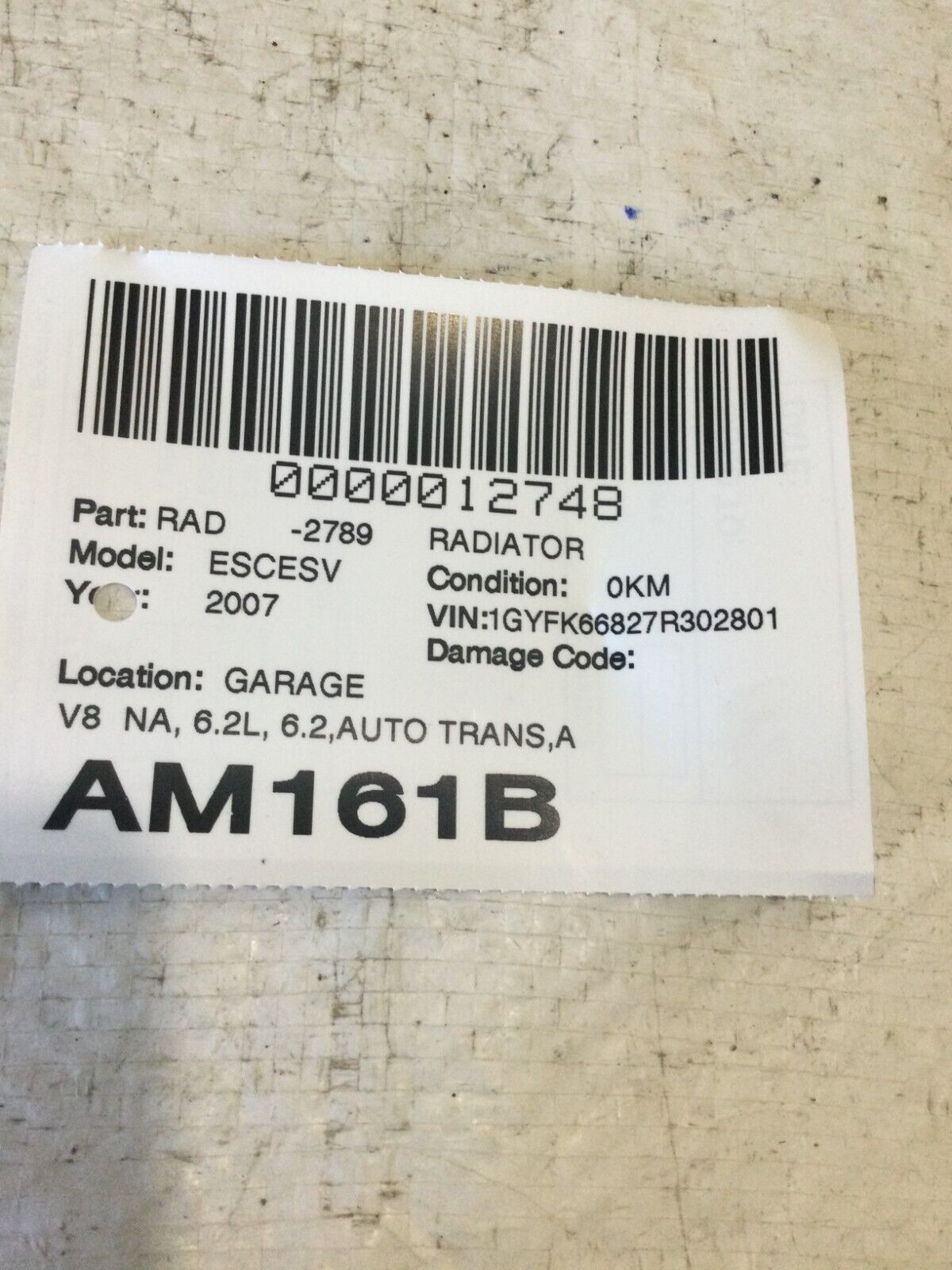 2007 Cadillac Escalade ESV A/T Radiator Assembly OEM 6.2L 15841571