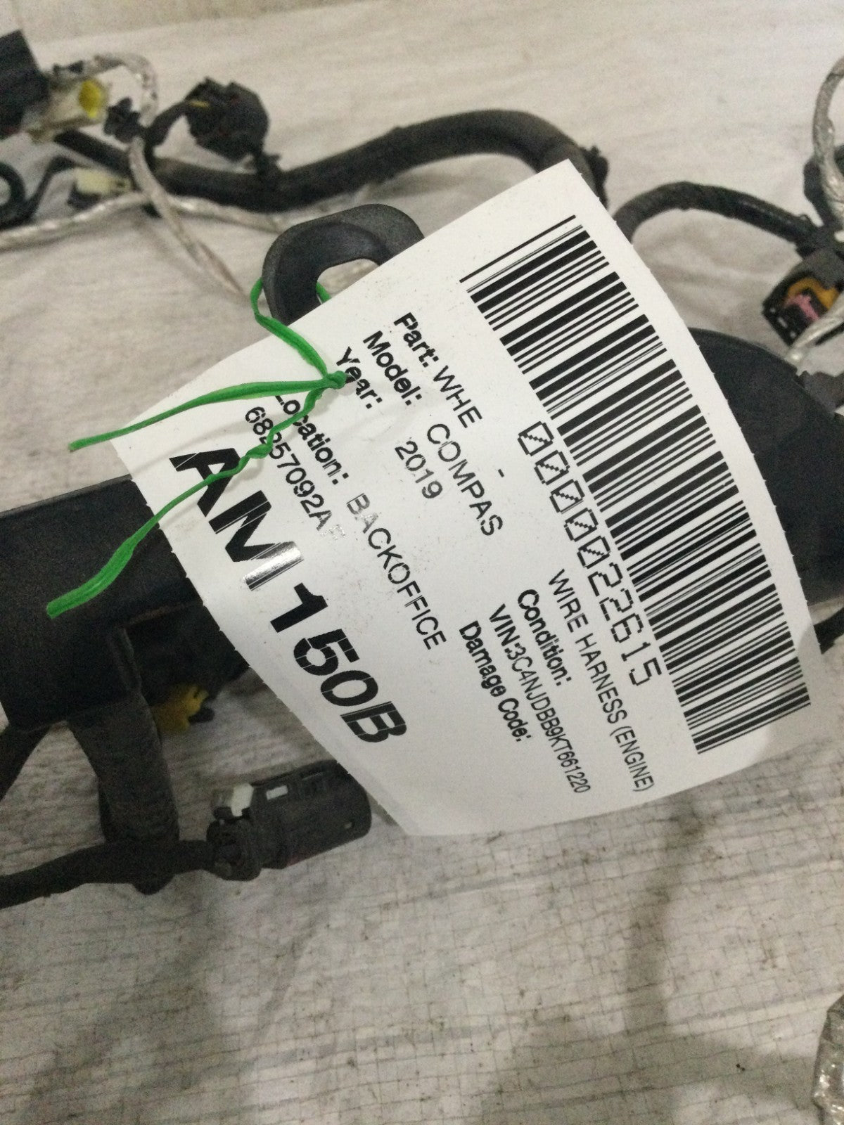 2019 Jeep Compass Engine Wiring Harness OEM 68257092AF