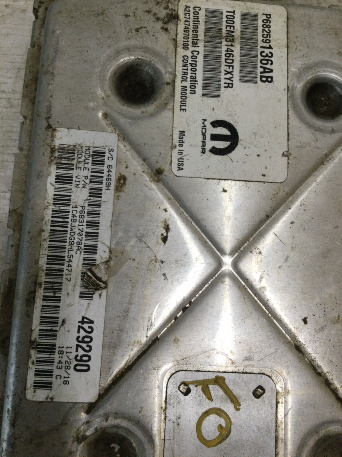 2017 Jeep Wrangler  ECM Engine  Control Module  68259136AB OEM