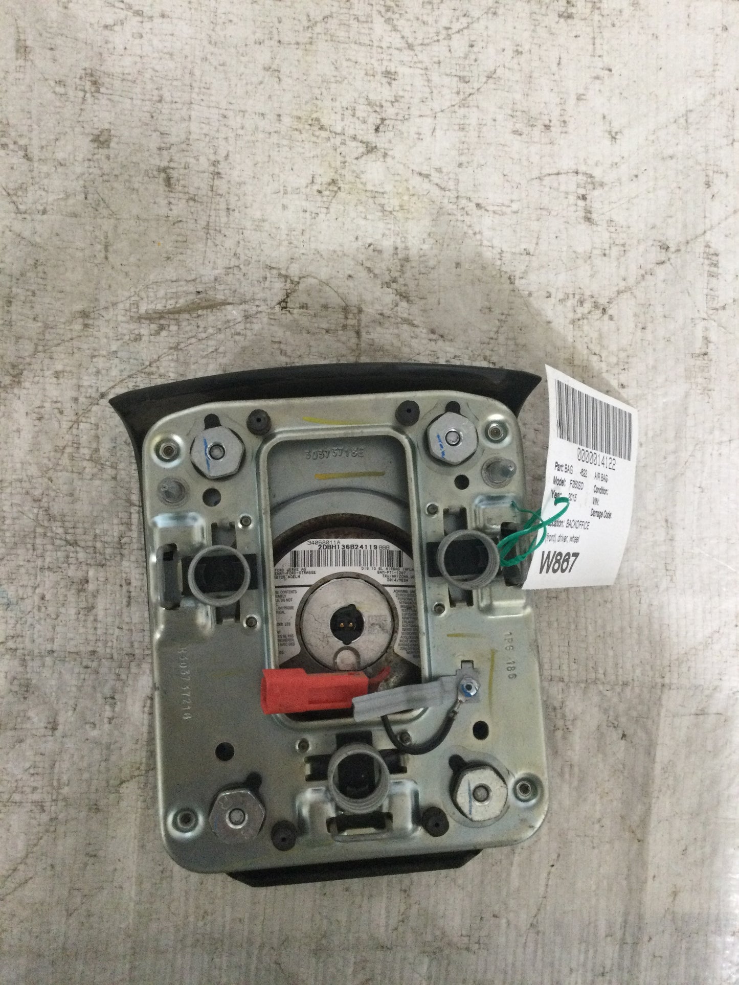 2015 FORD 350SD Left Airbag PN BC3425043B13AB35B8