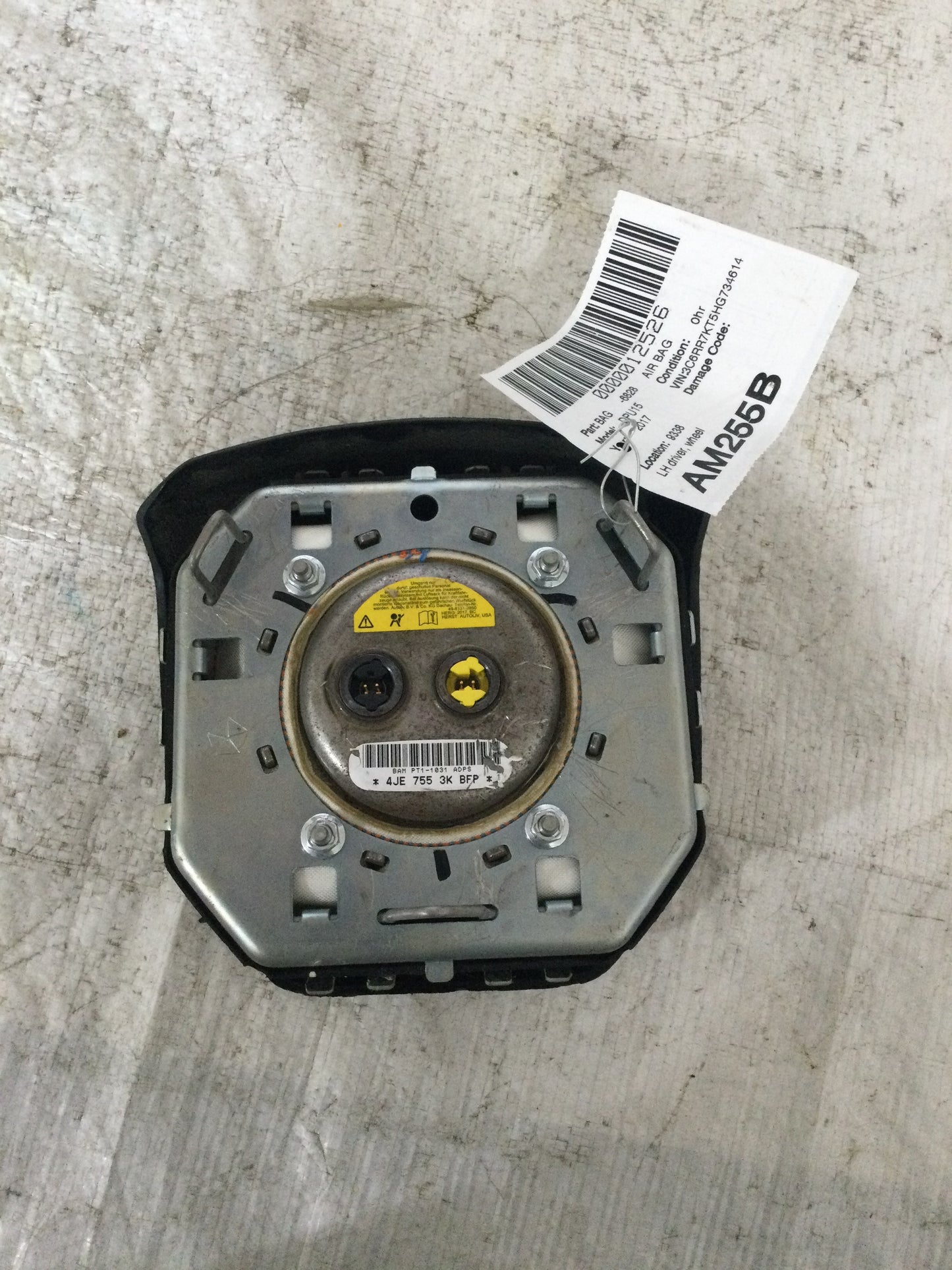 2017 DODGE RAM 1500 DRIVER WHEEL AIRBAG