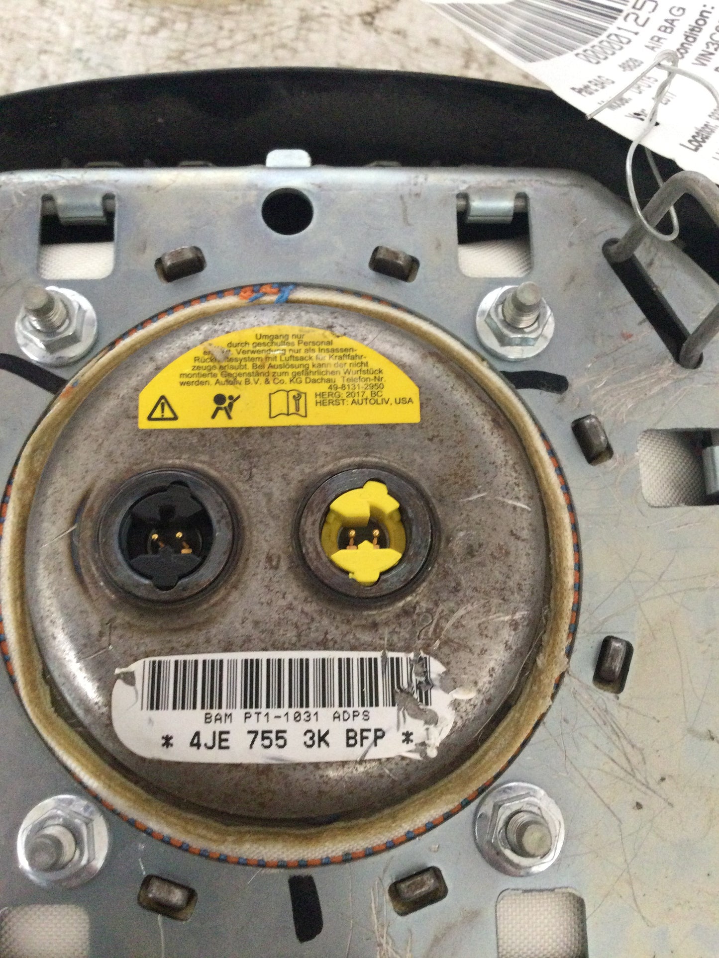 2017 DODGE RAM 1500 DRIVER WHEEL AIRBAG