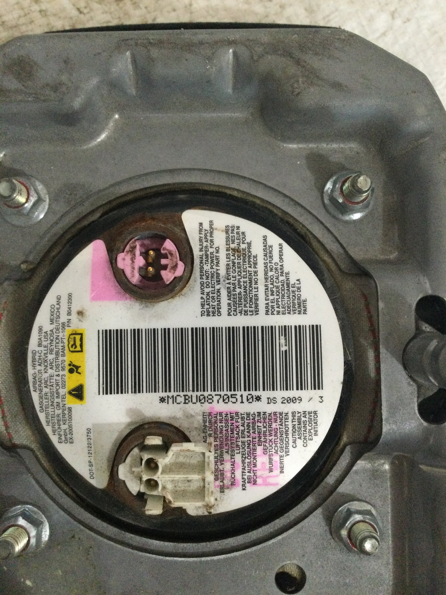 2010 Buick Enclave Driver Steering Wheel Airbag