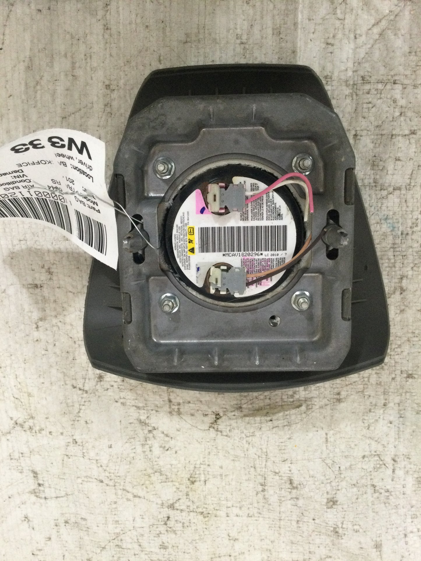 2017 Chevrolet Traverse Driver's Steering Wheel Air Bag