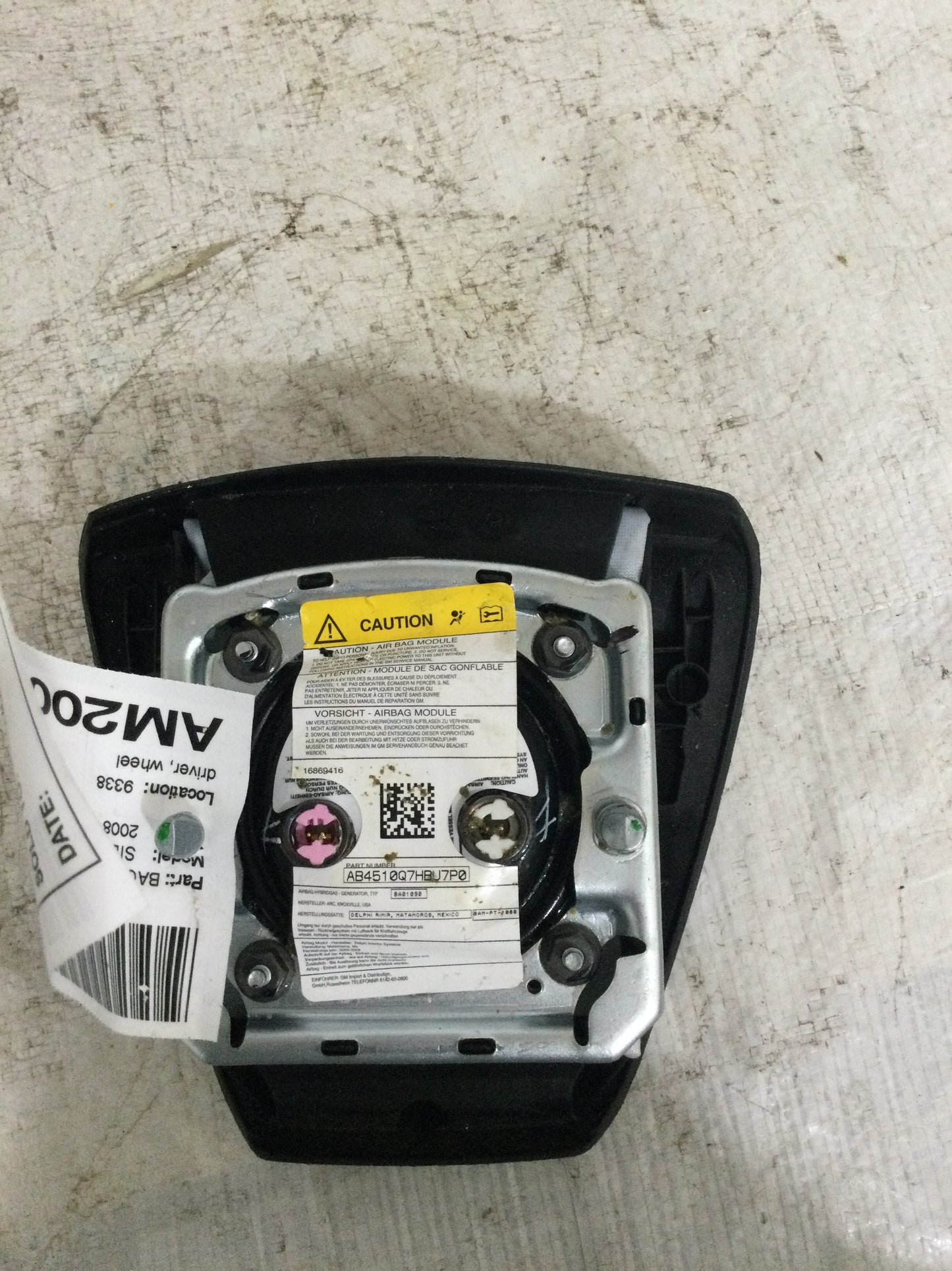 2008 GMC Sierra 1500 Driver Steering Wheel Airbag