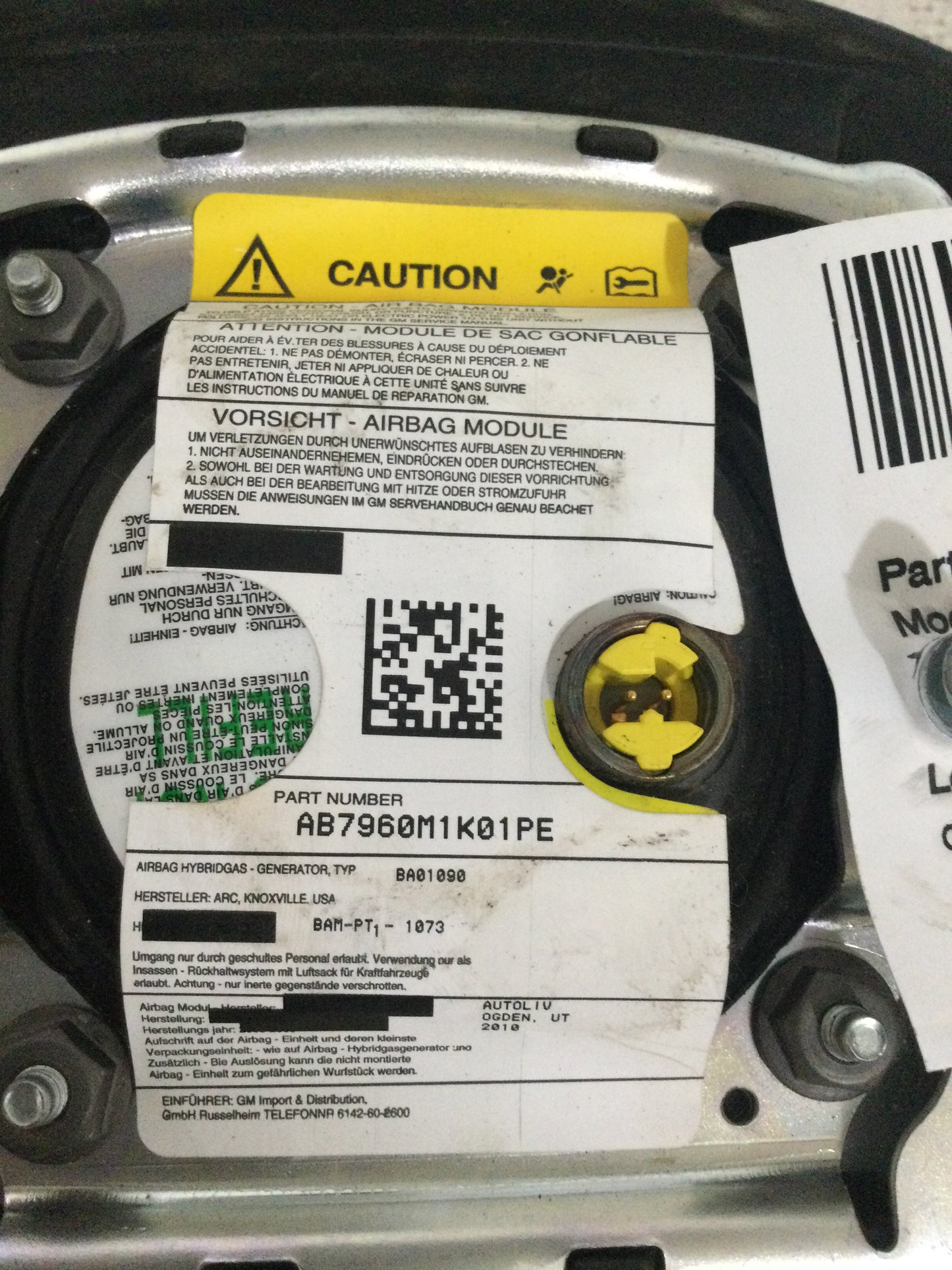 2010 GMC Sierra 1500 Air Bag Wheel Driver