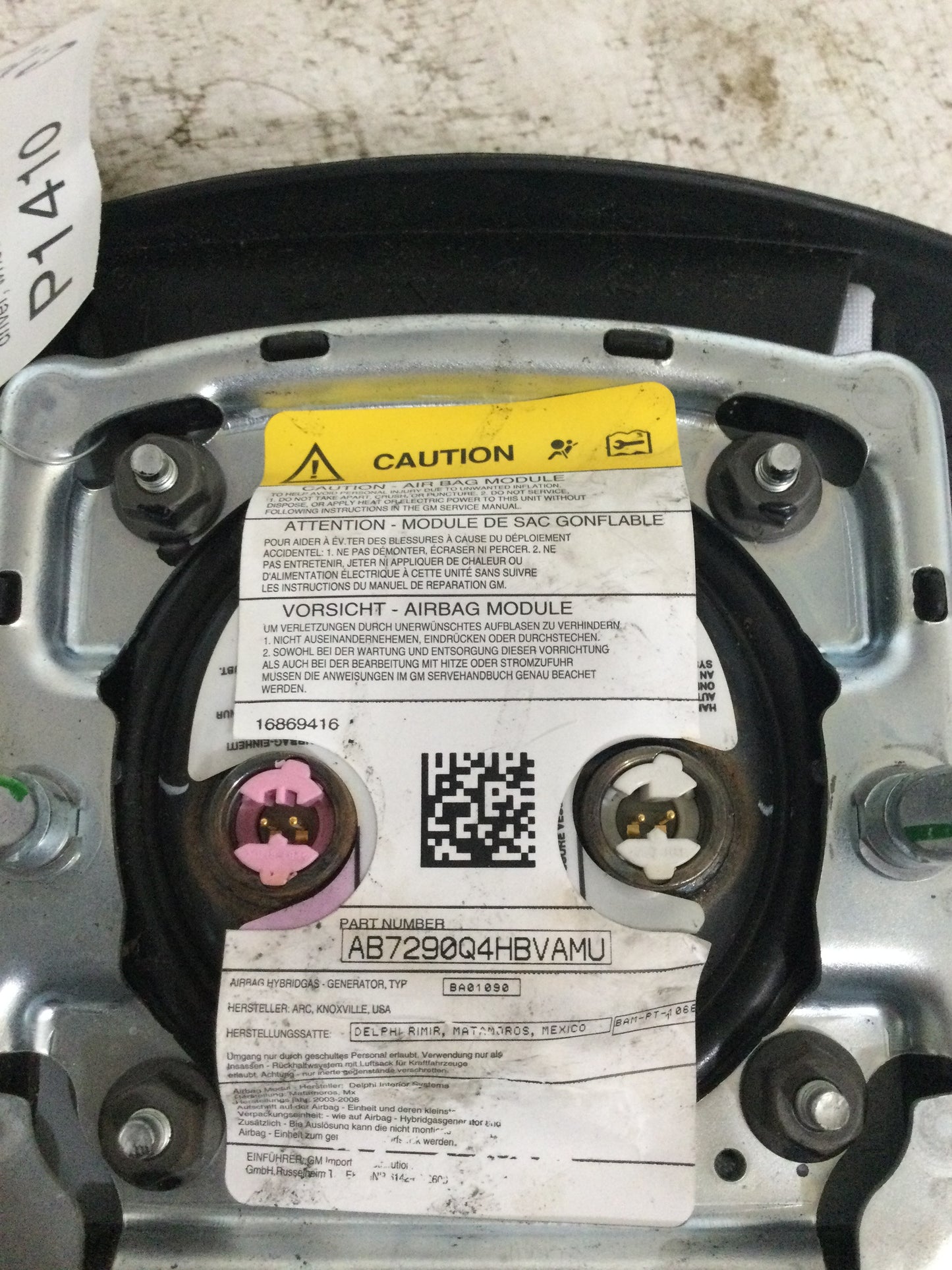 2008 Chevrolet Avalanche 1500 Driver Wheel Air Bag