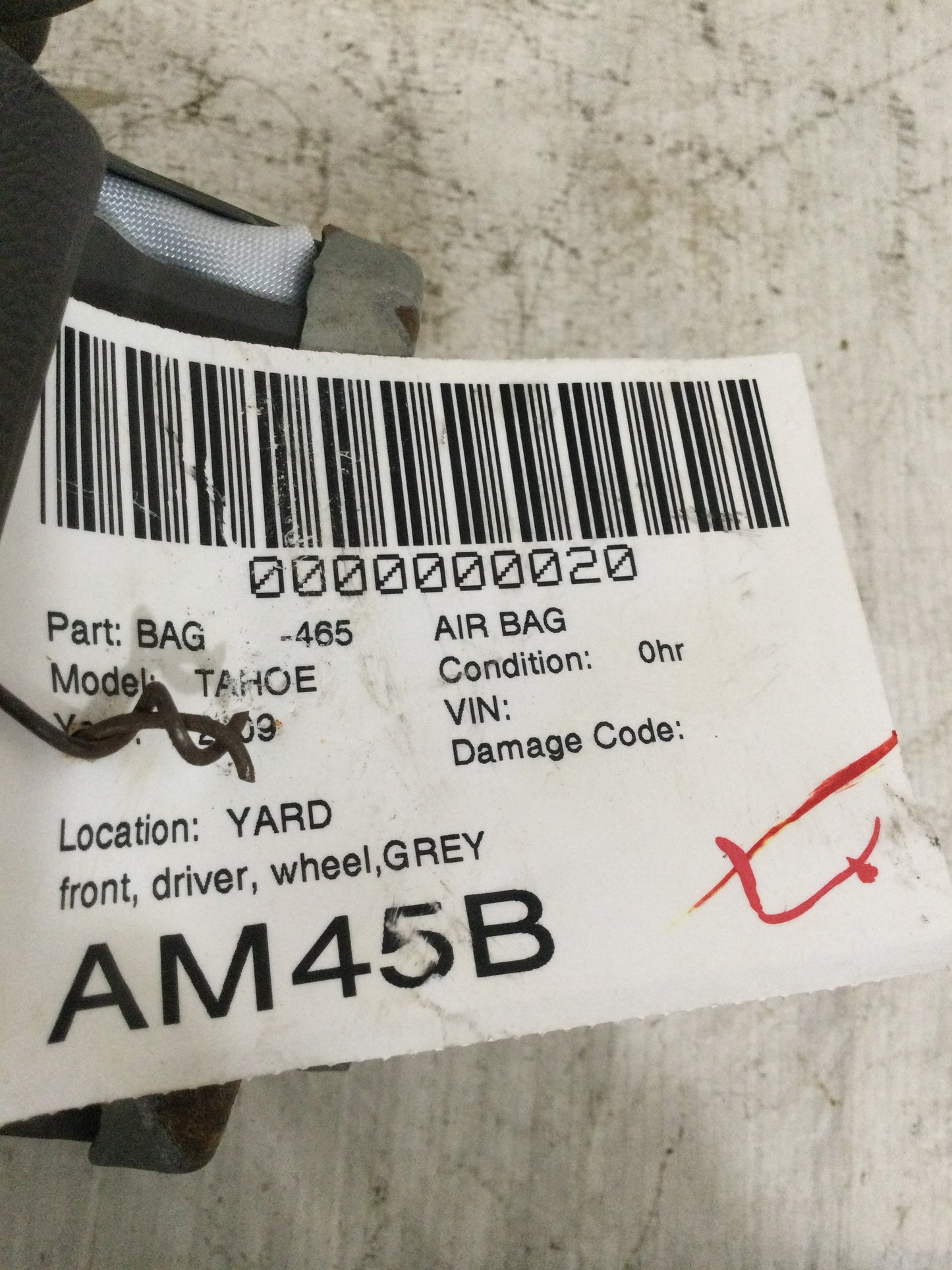 2009 CHEVROLET TAHOE DRIVER WHEEL AIRBAG