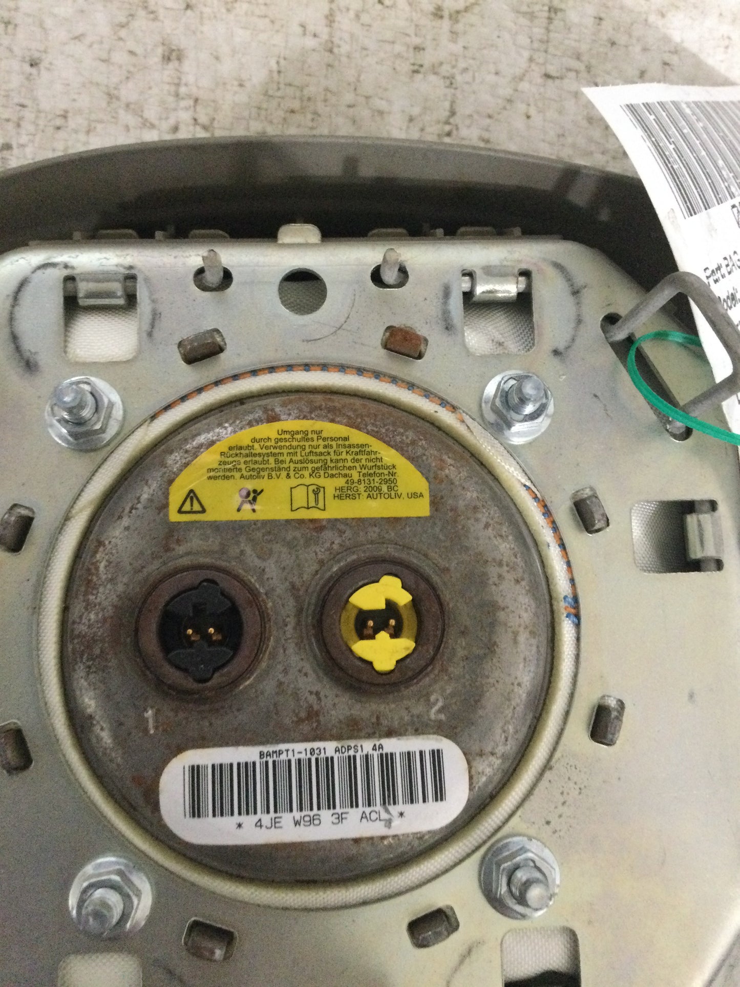 2010 DODGE RAM 2500 DRIVER WHEEL AIRBAG