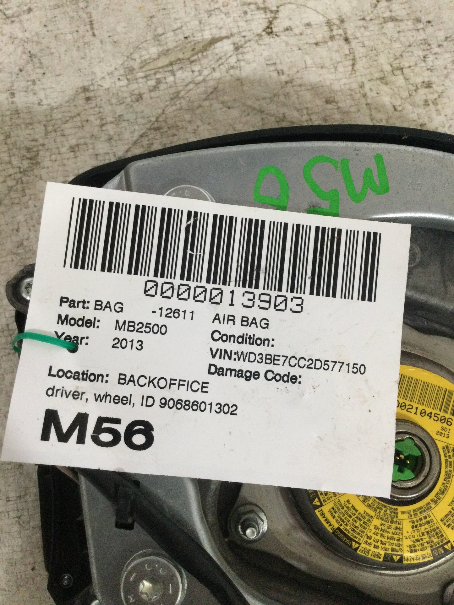 2013 MERCEDES SPRINTER DRIVER WHEEL AIRBAG