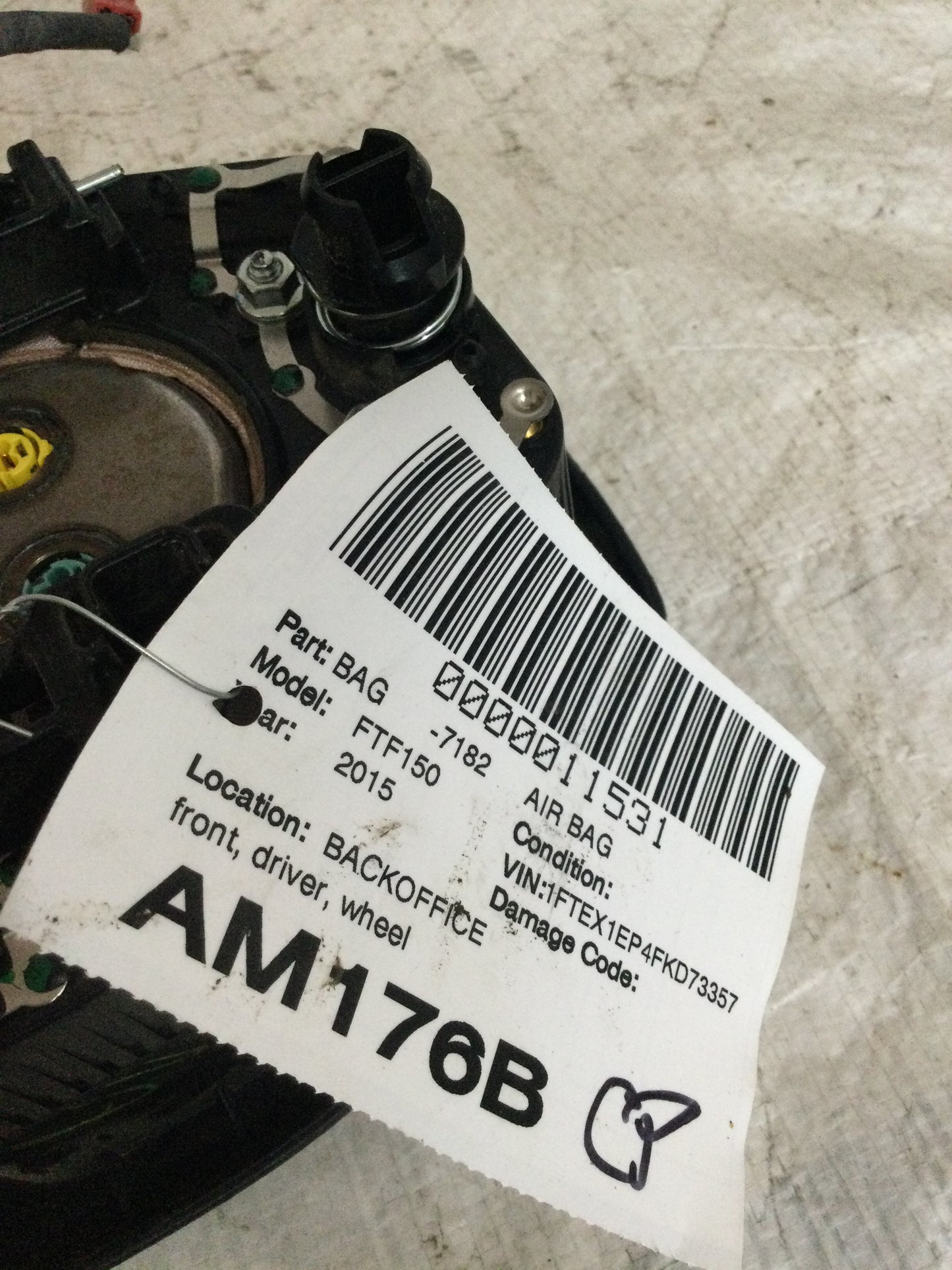 2015 FORD PICKUP F150 DRIVER WHEEL AIRBAG