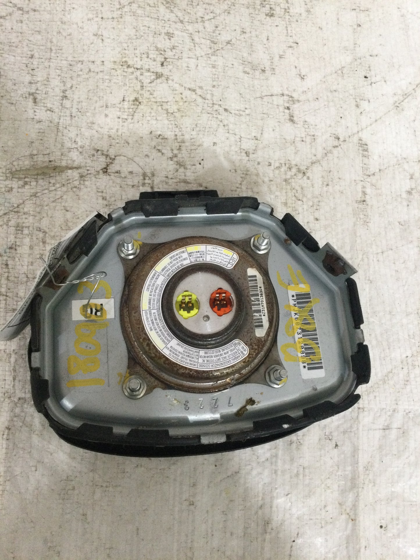 2008 INFINITI G37 DRIVER WHEEL AIRBAG