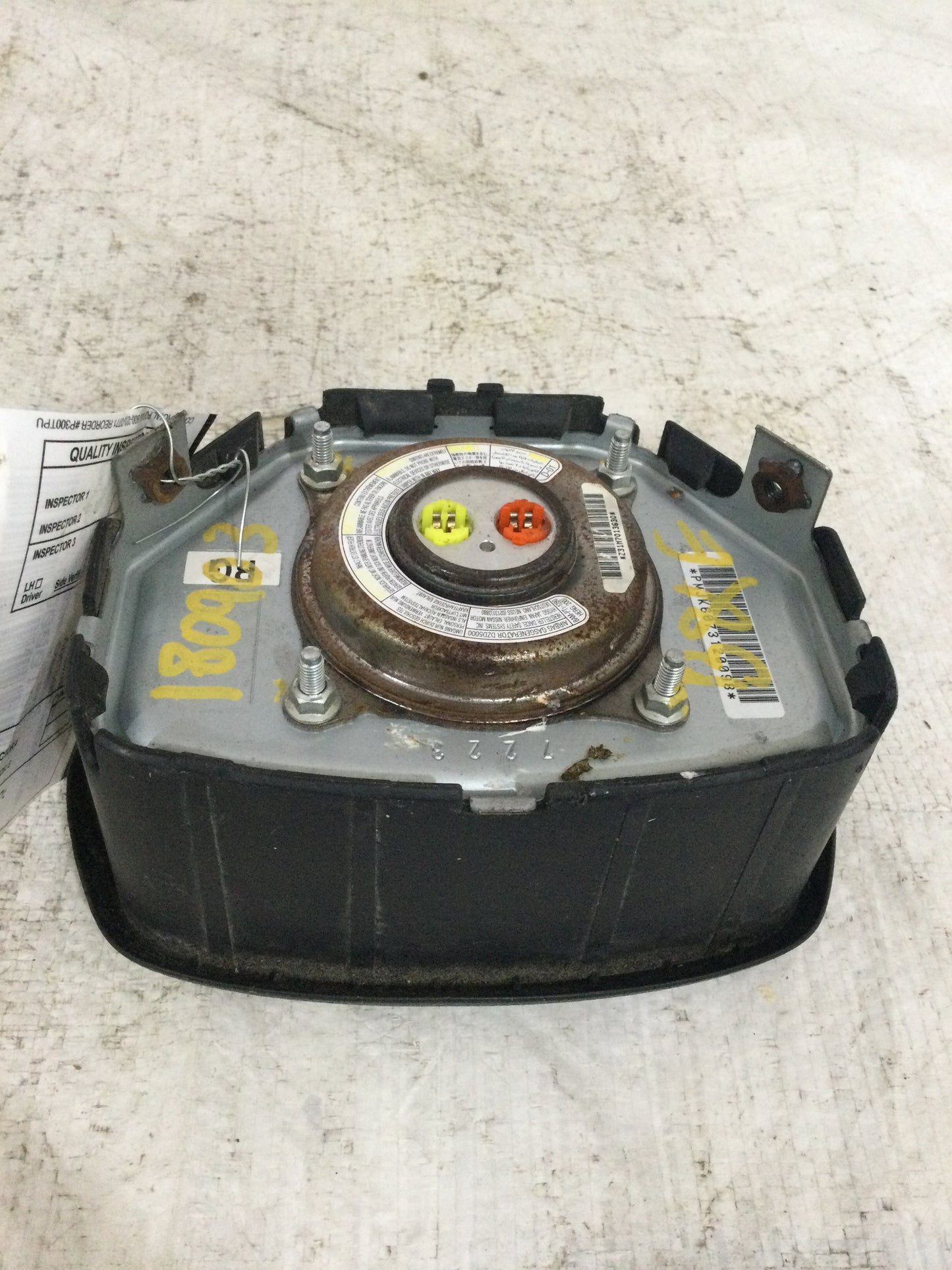 2008 INFINITI G37 DRIVER WHEEL AIRBAG