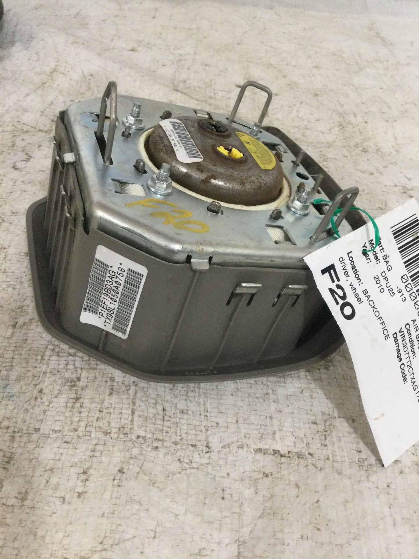 2010 DODGE RAM PICKUP 2500 DRIVER WHEEL AIRBAG