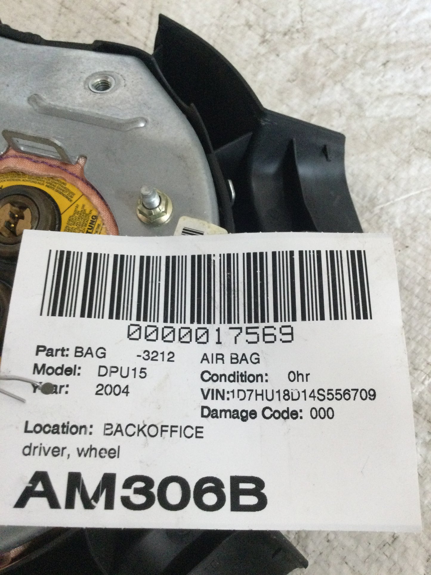 2004 DODGE RAM PICKUP 1500 DRIVER WHEEL AIRBAG