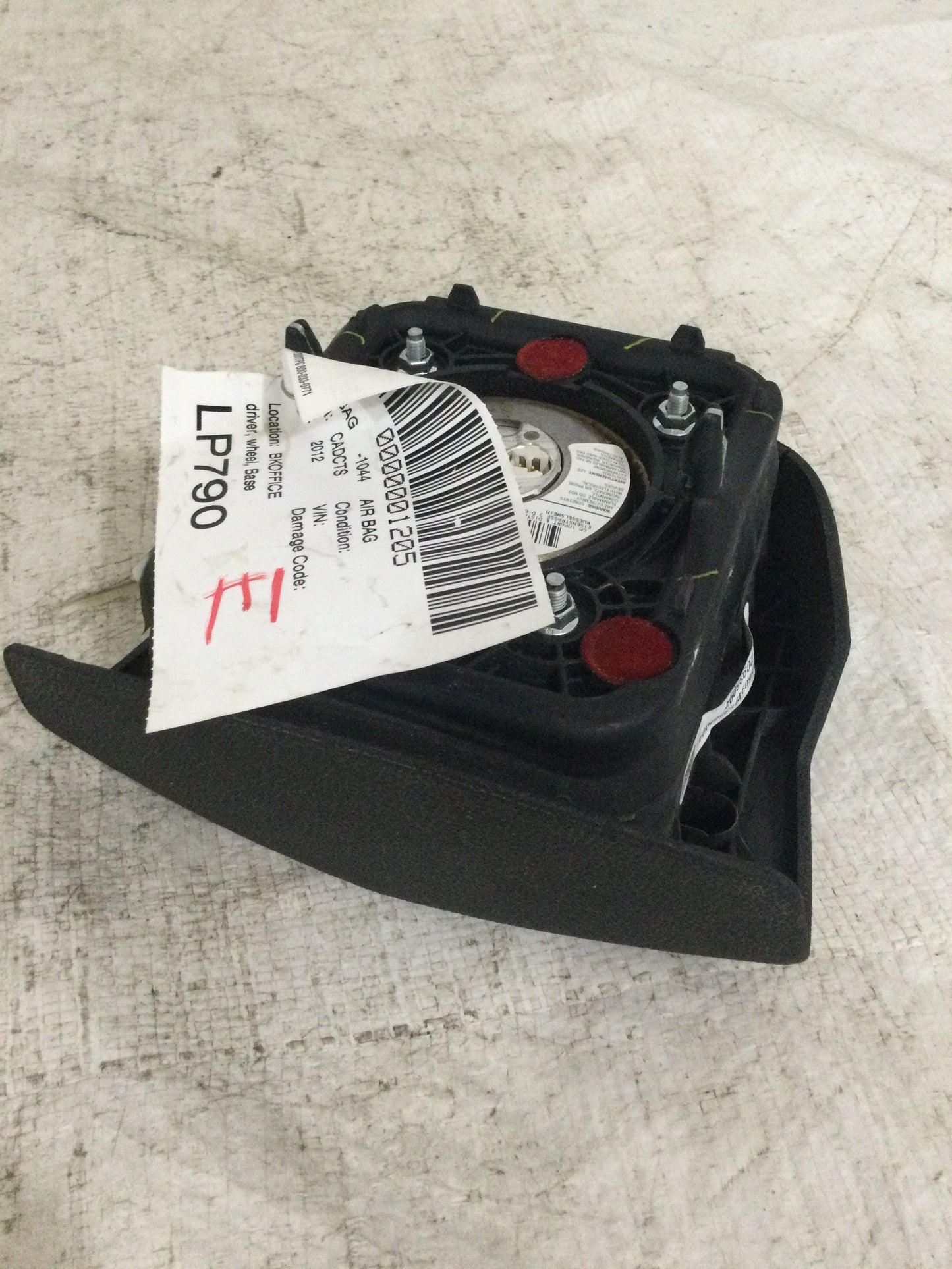 2012 CADILLAC CTS Driver Steering Wheel Airbag