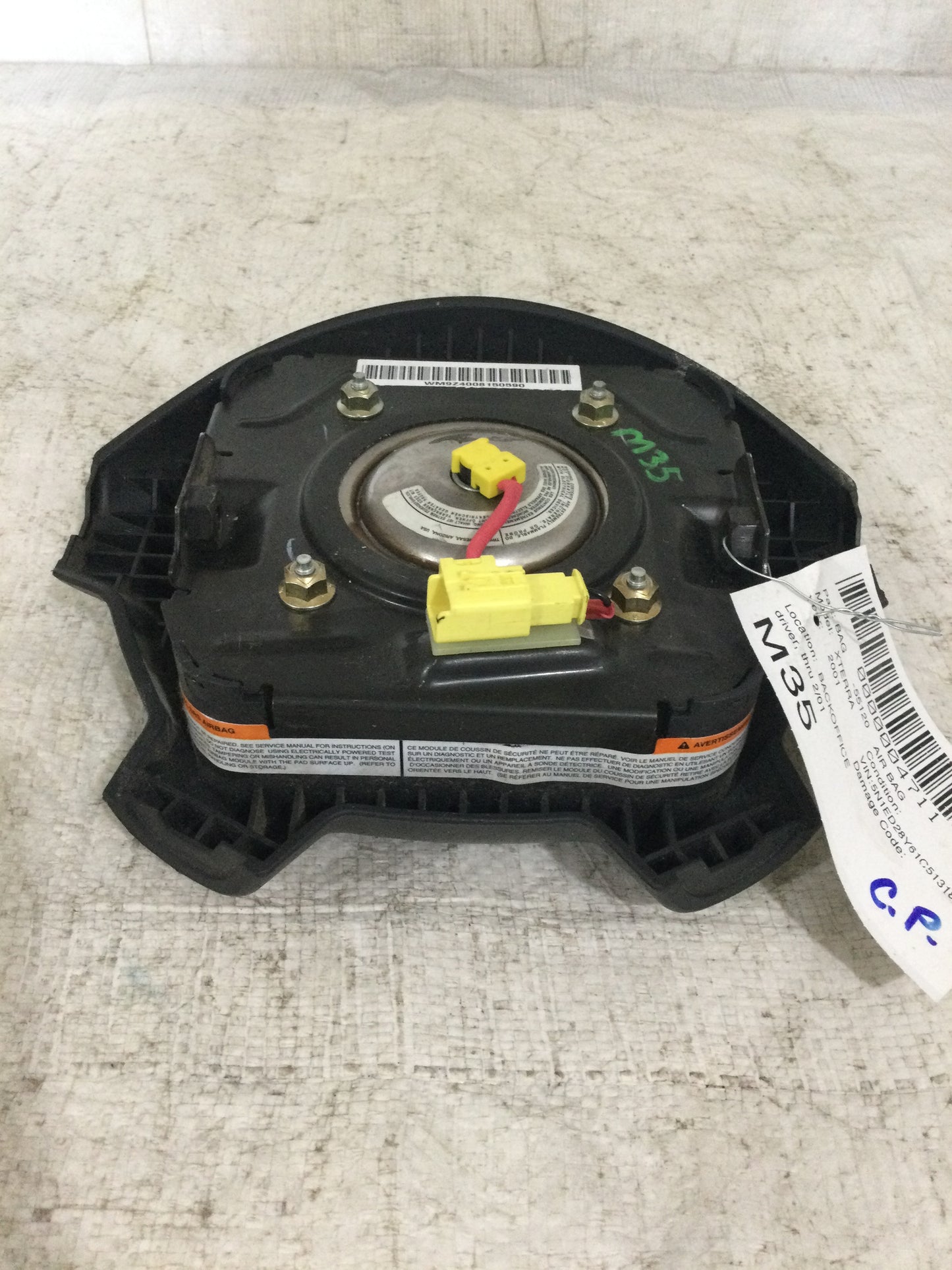 2001 NISSAN XTERRA DRIVER WHEEL AIRBAG