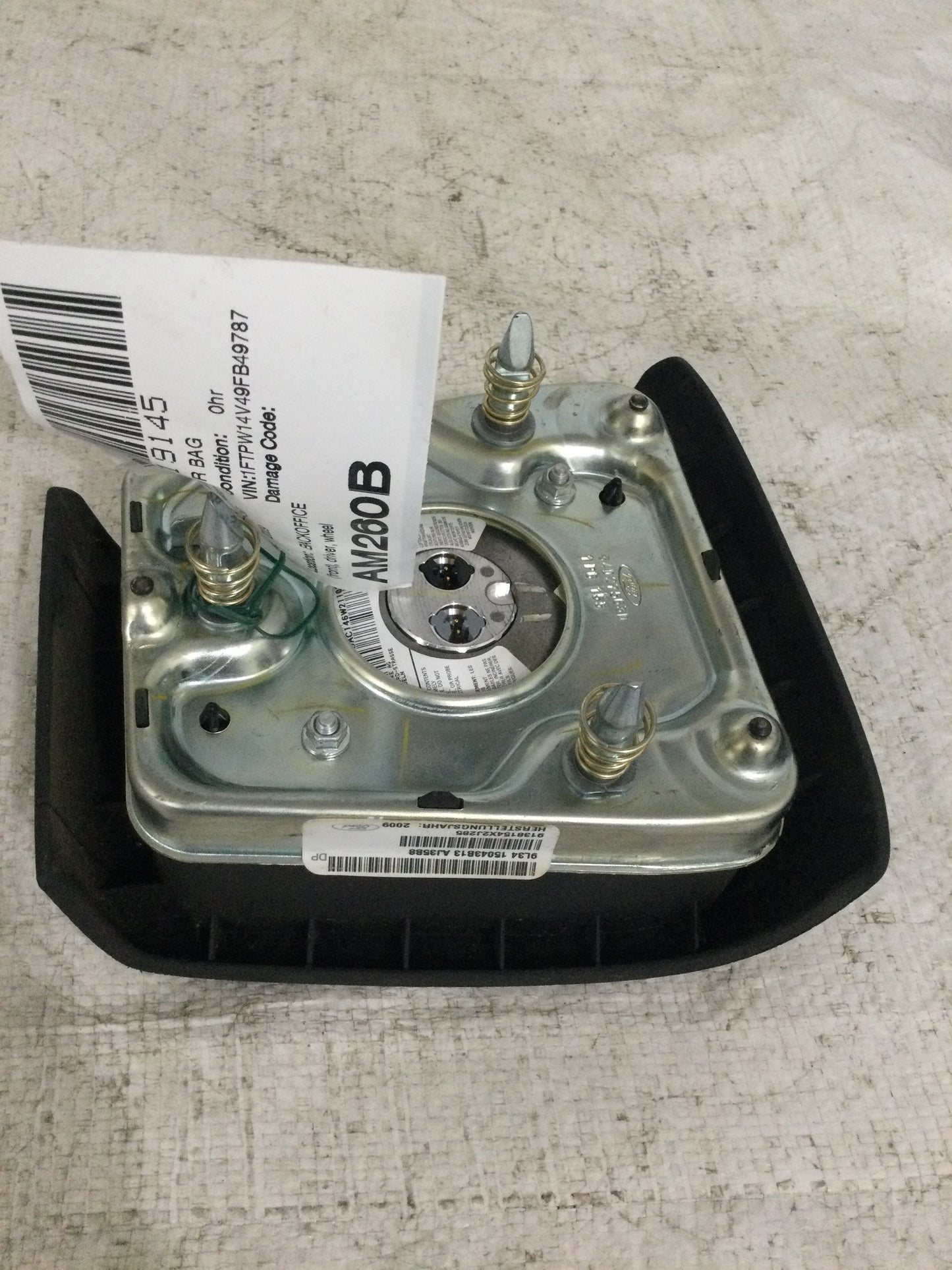 2009 FORD PICKUP F150 SERIES DRIVER WHEEL AIRBAG