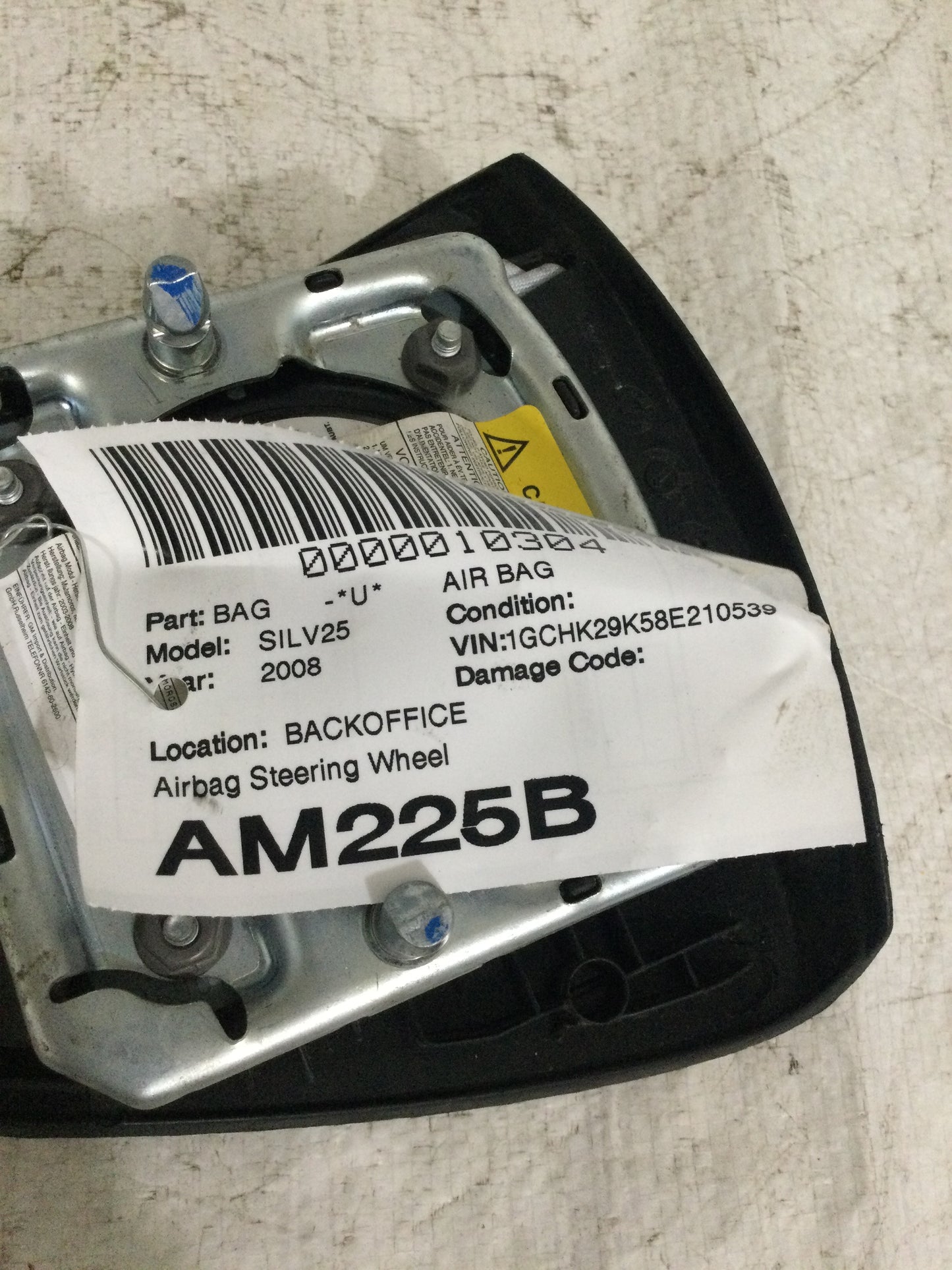 2008 CHEVROLET 2500 SILVERADO PICKUP DRIVER WHEEL AIRBAG