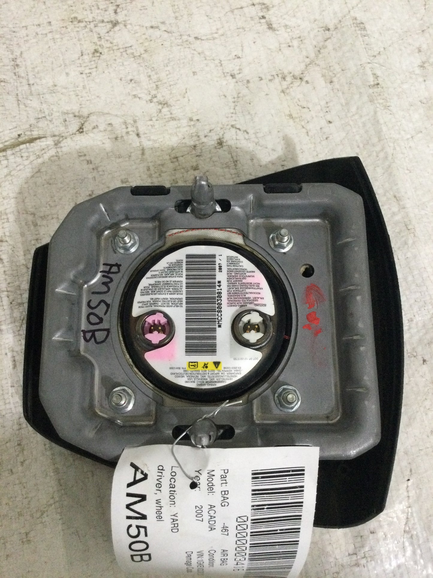 2007 GMC ACADIA DRIVER WHEEL AIRBAG