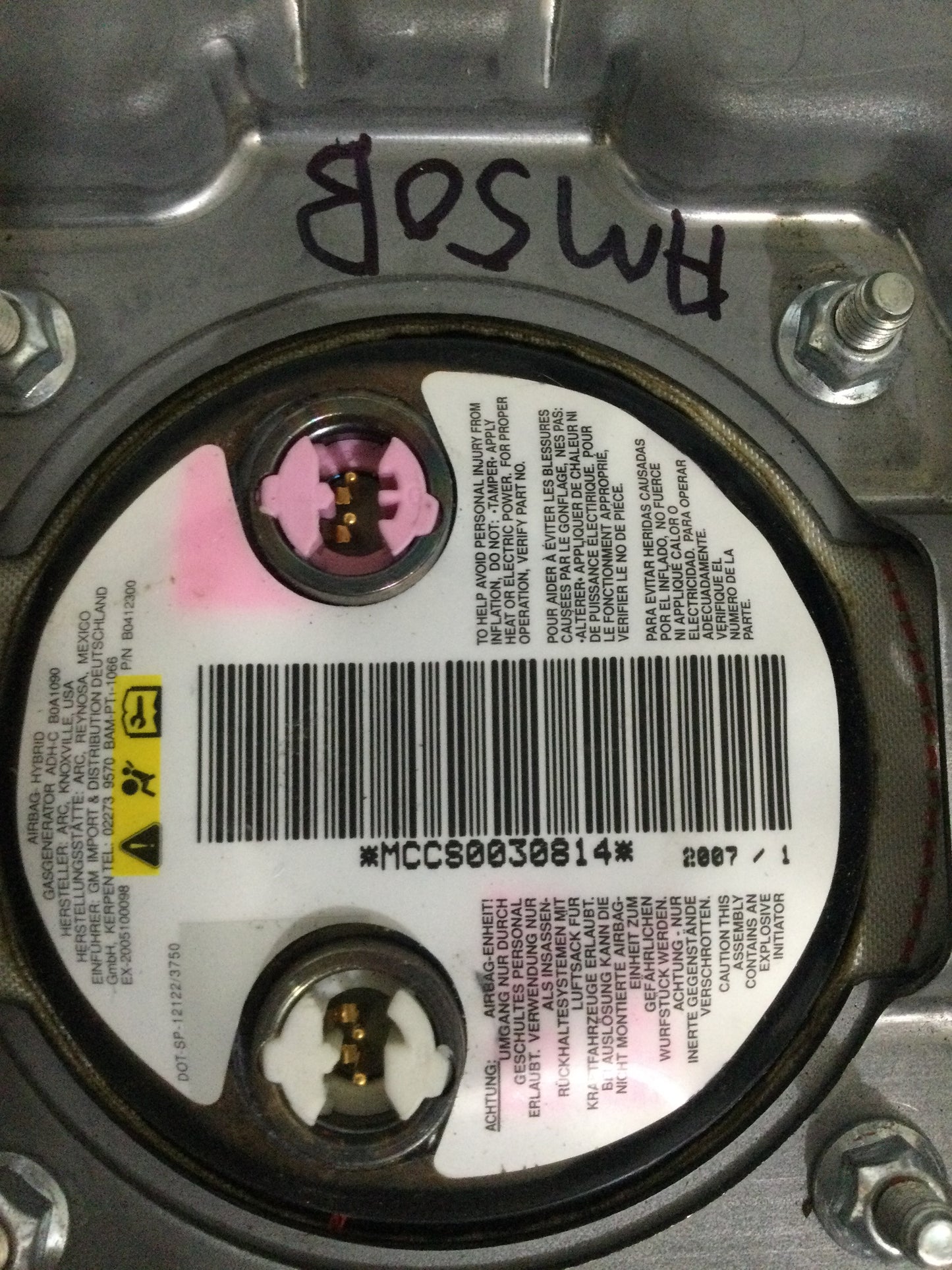 2007 GMC ACADIA DRIVER WHEEL AIRBAG