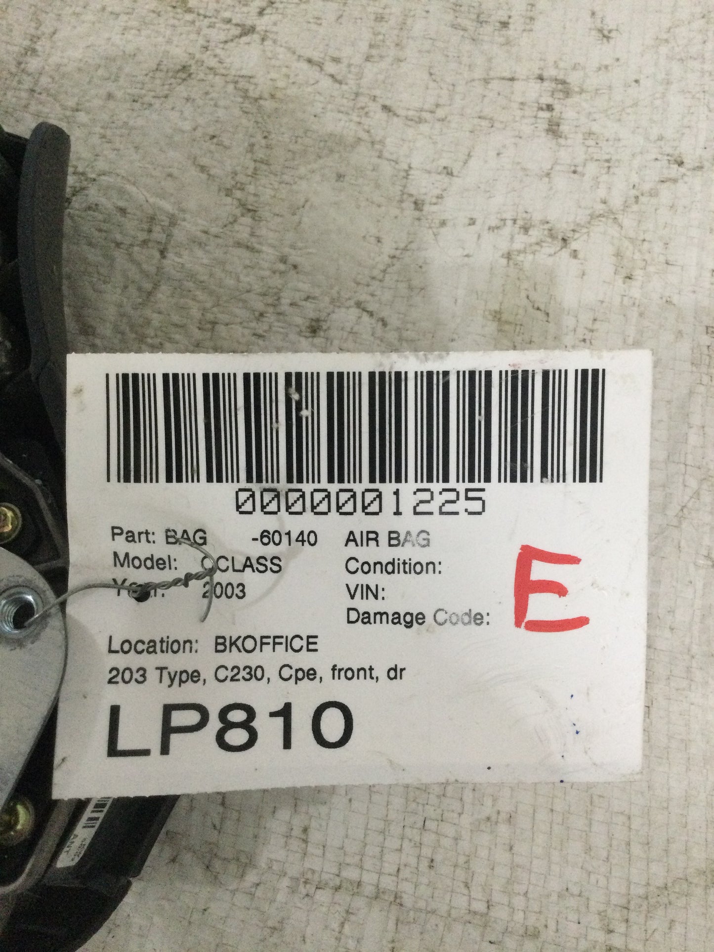 2003 MERCEDES C-CLASS DRIVER WHEEL AIRBAG