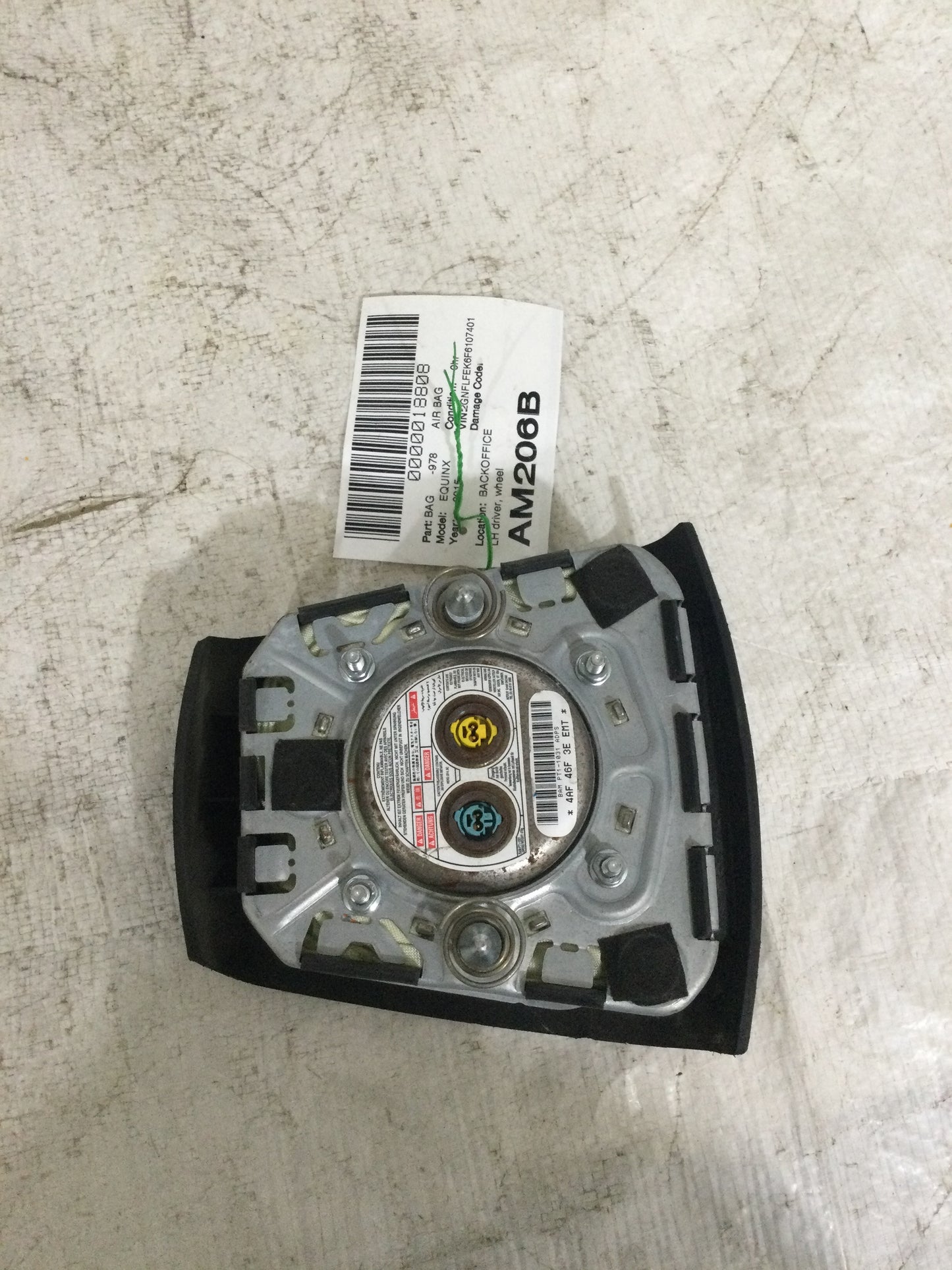 2015 CHEVROLET EQUINOX DRIVER WHEEL AIRBAG