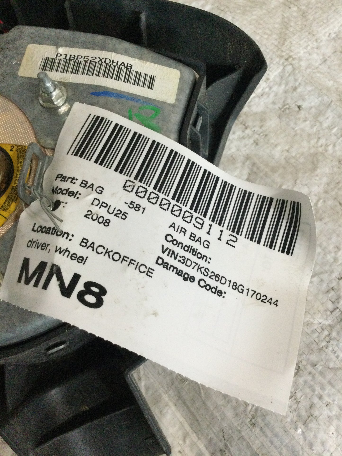 2008 DODGE RAM PICKUP 2500 DRIVER WHEEL AIRBAG