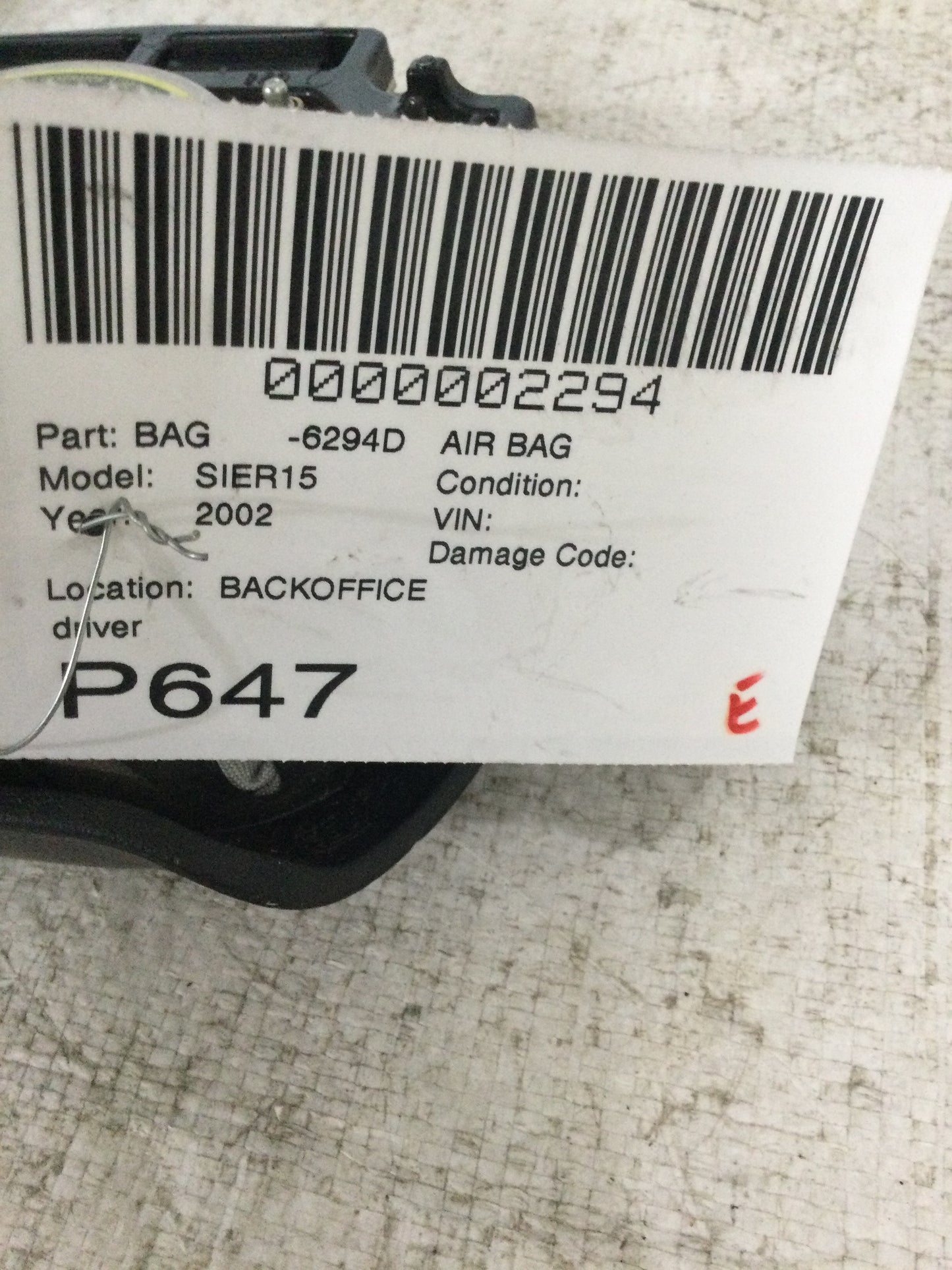 2002 GMC Sierra 1500 Driver Steering Wheel Airbag