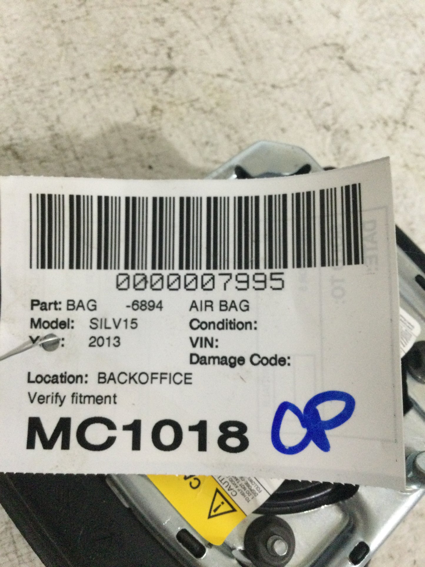 2013 CHEVROLET 1500 SILVERADO PICKUP DRIVER WHEEL AIRBAG