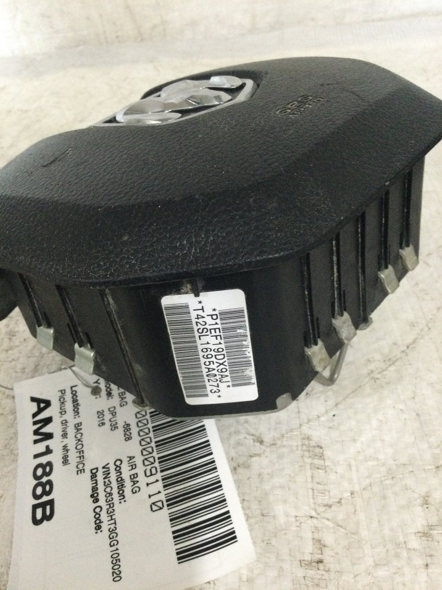 2016 DODGE RAM PICKUP 3500 DRIVER WHEEL AIRBAG