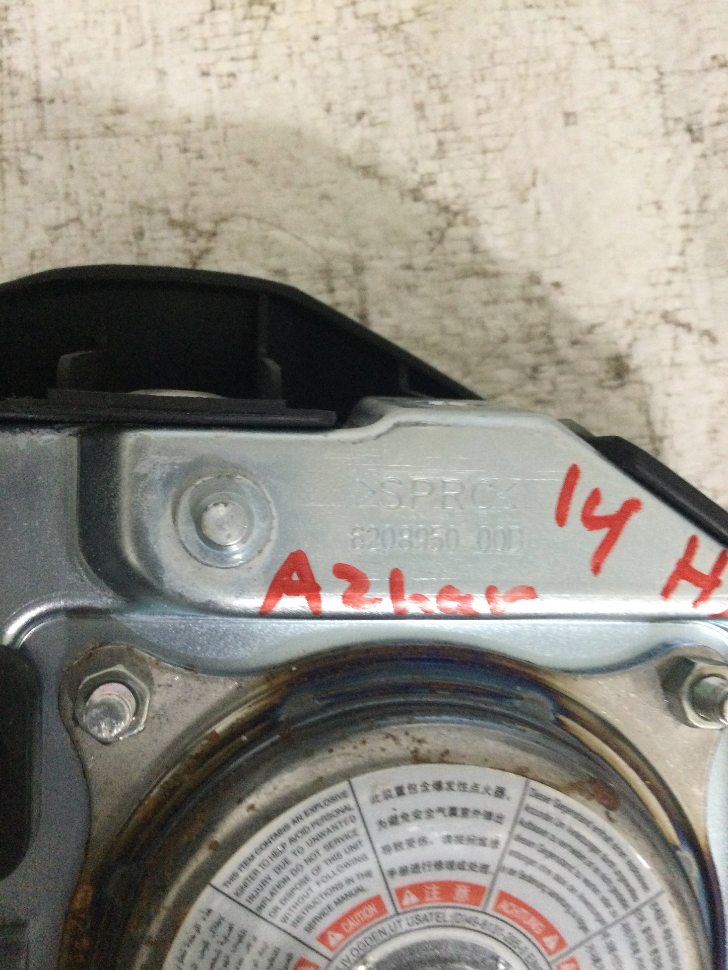 2014 HYUNDAI VELOSTER DRIVER WHEEL AIRBAG