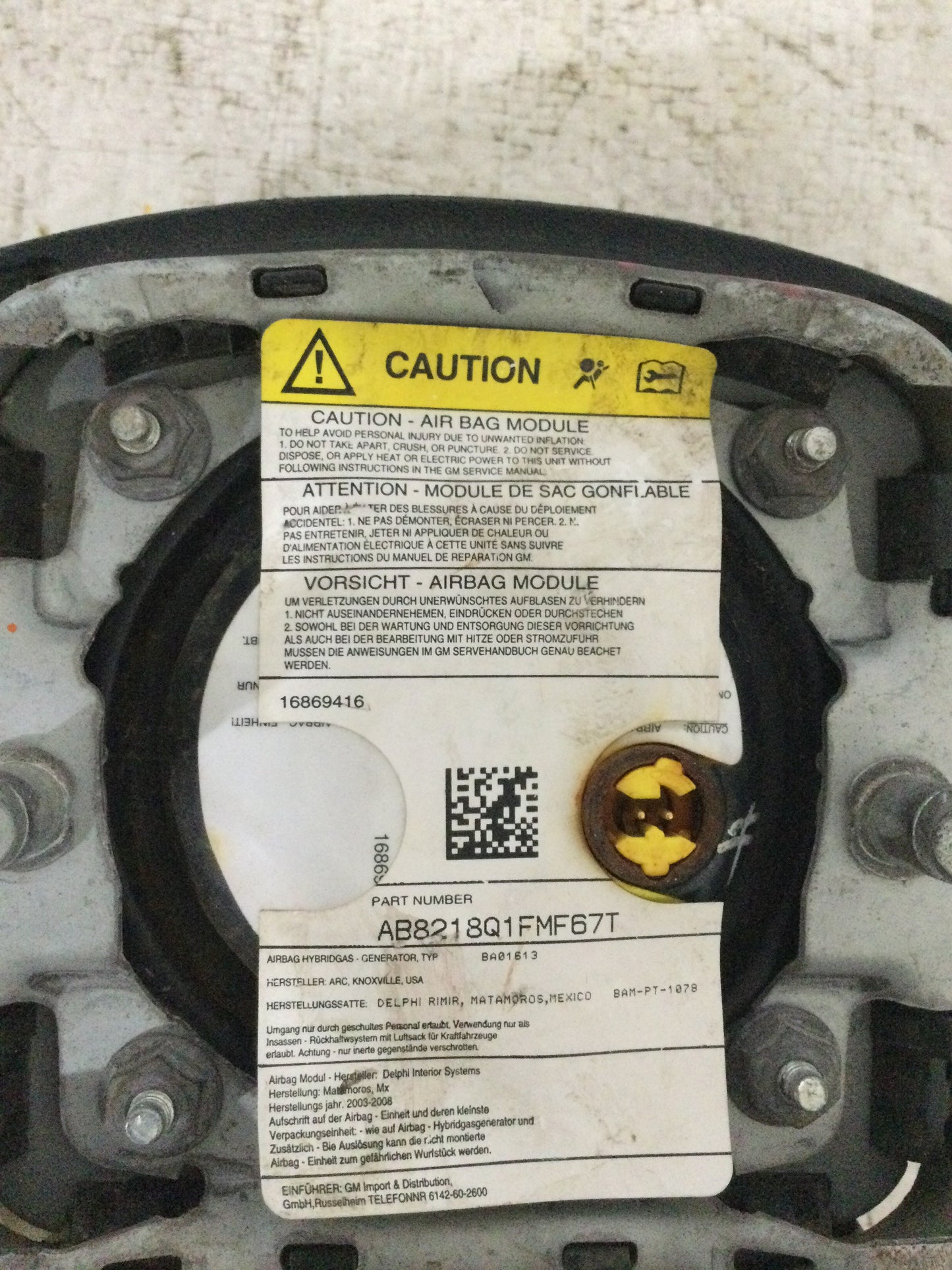 2006 GMC Sierra 2500 PICKUP Driver Steering Wheel Airbag