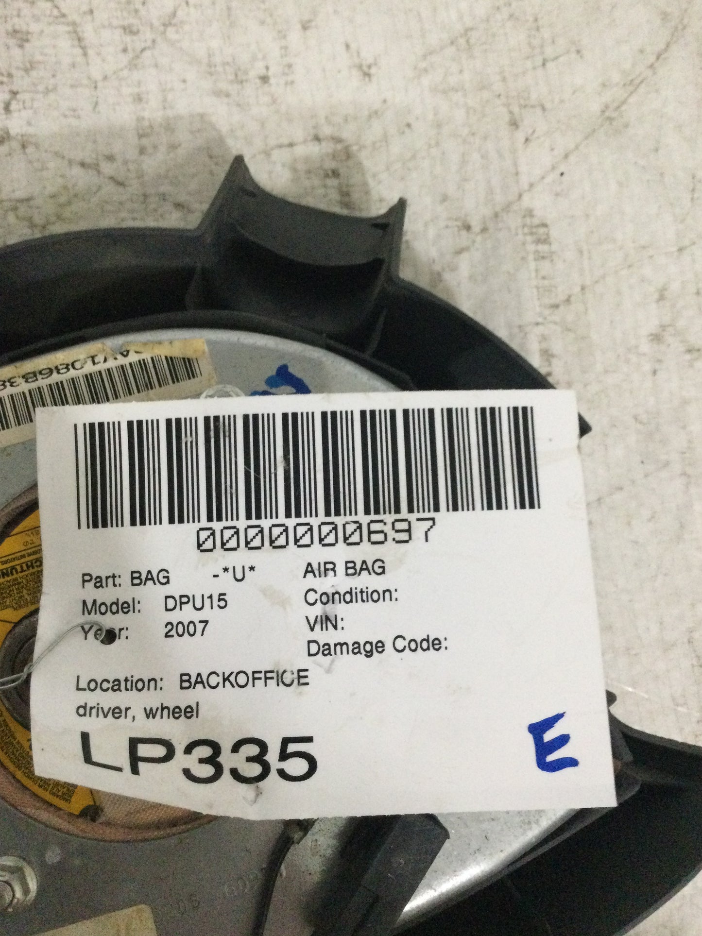 2007 DODGE RAM PICKUP 1500 DRIVER WHEEL AIRBAG