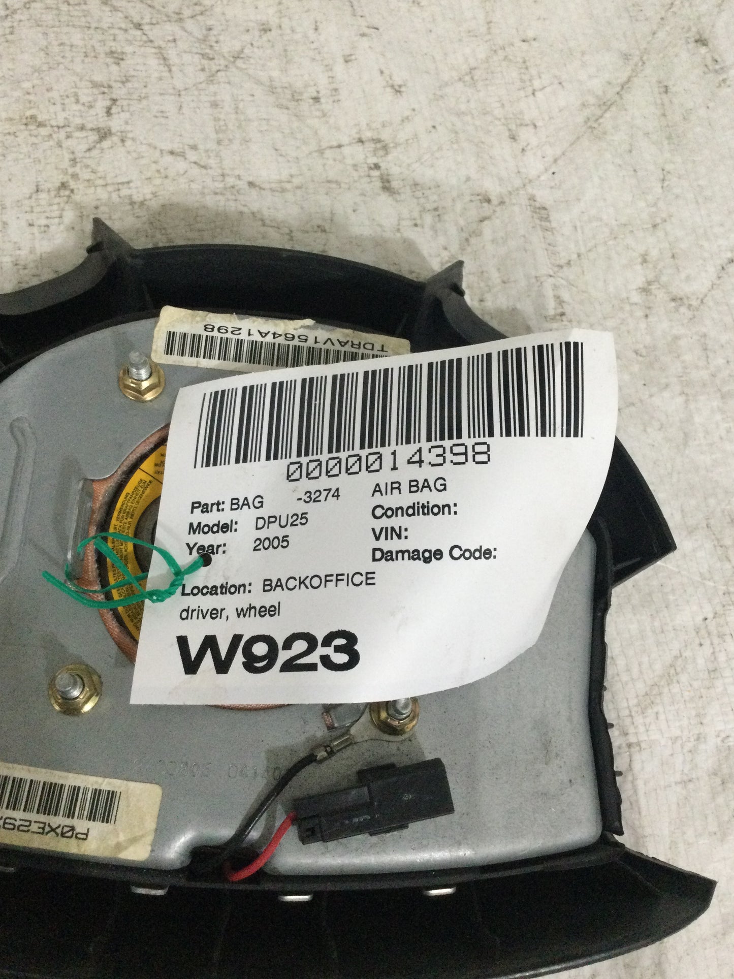 2005 DODGE RAM PICKUP 2500 DRIVER WHEEL AIRBAG