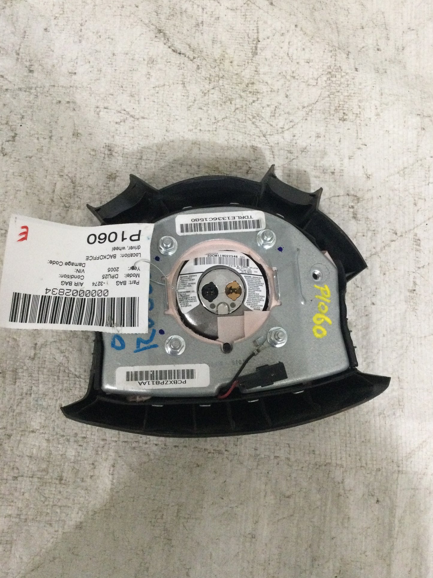 2005 DODGE RAM PICKUP 2500 DRIVER WHEEL AIRBAG