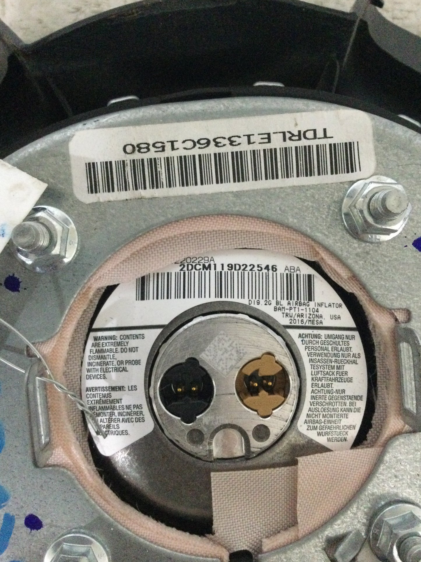 2005 DODGE RAM PICKUP 2500 DRIVER WHEEL AIRBAG