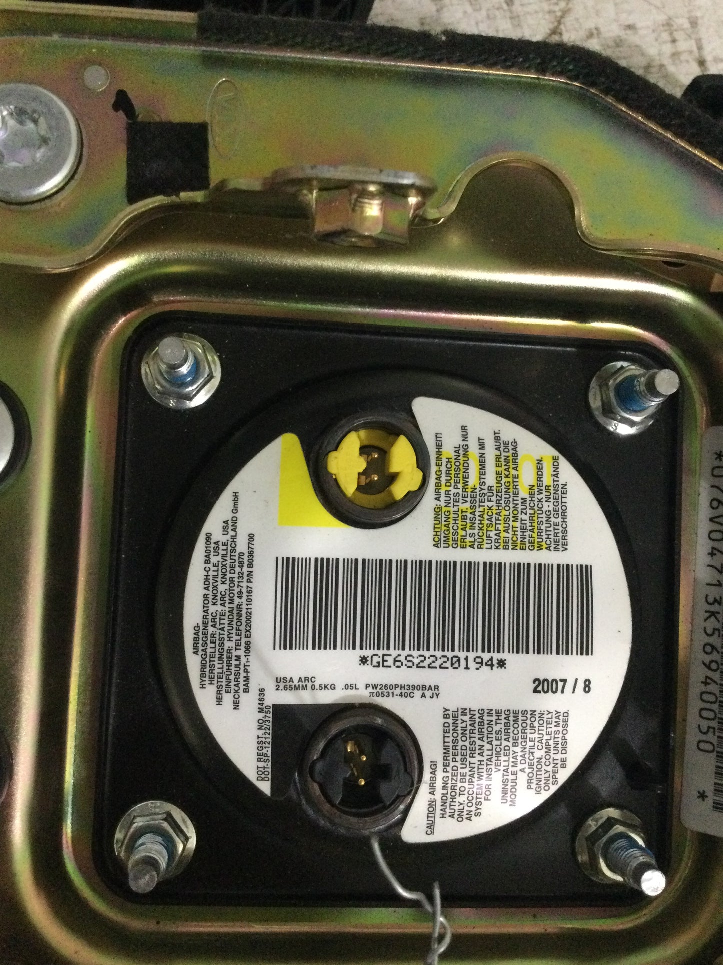 2008 HYUNDAI SANTA FE DRIVER WHEEL AIRBAG