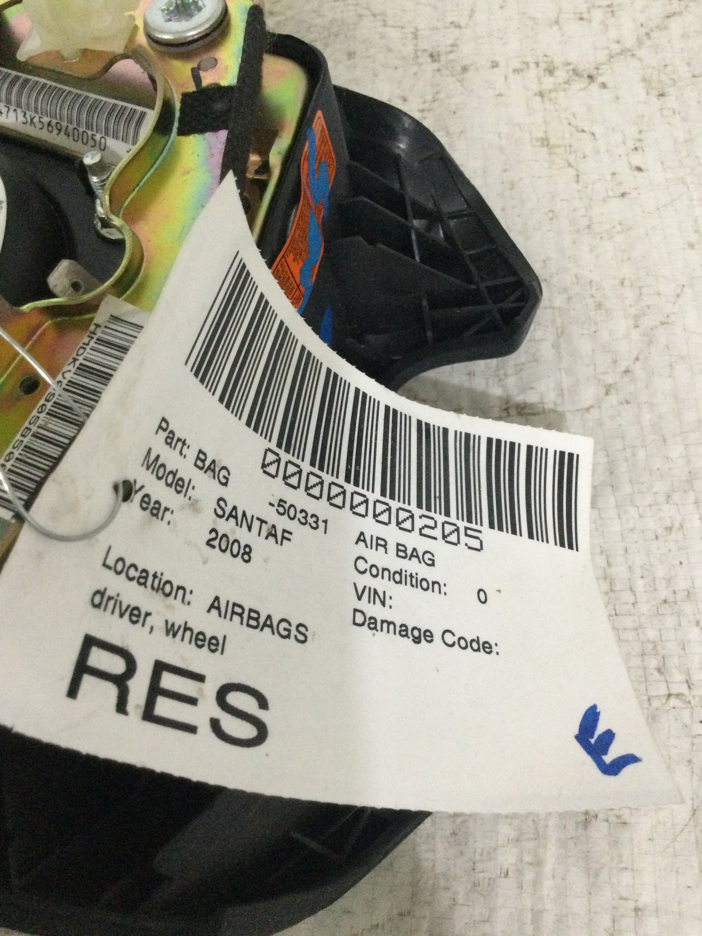 2008 HYUNDAI SANTA FE DRIVER WHEEL AIRBAG